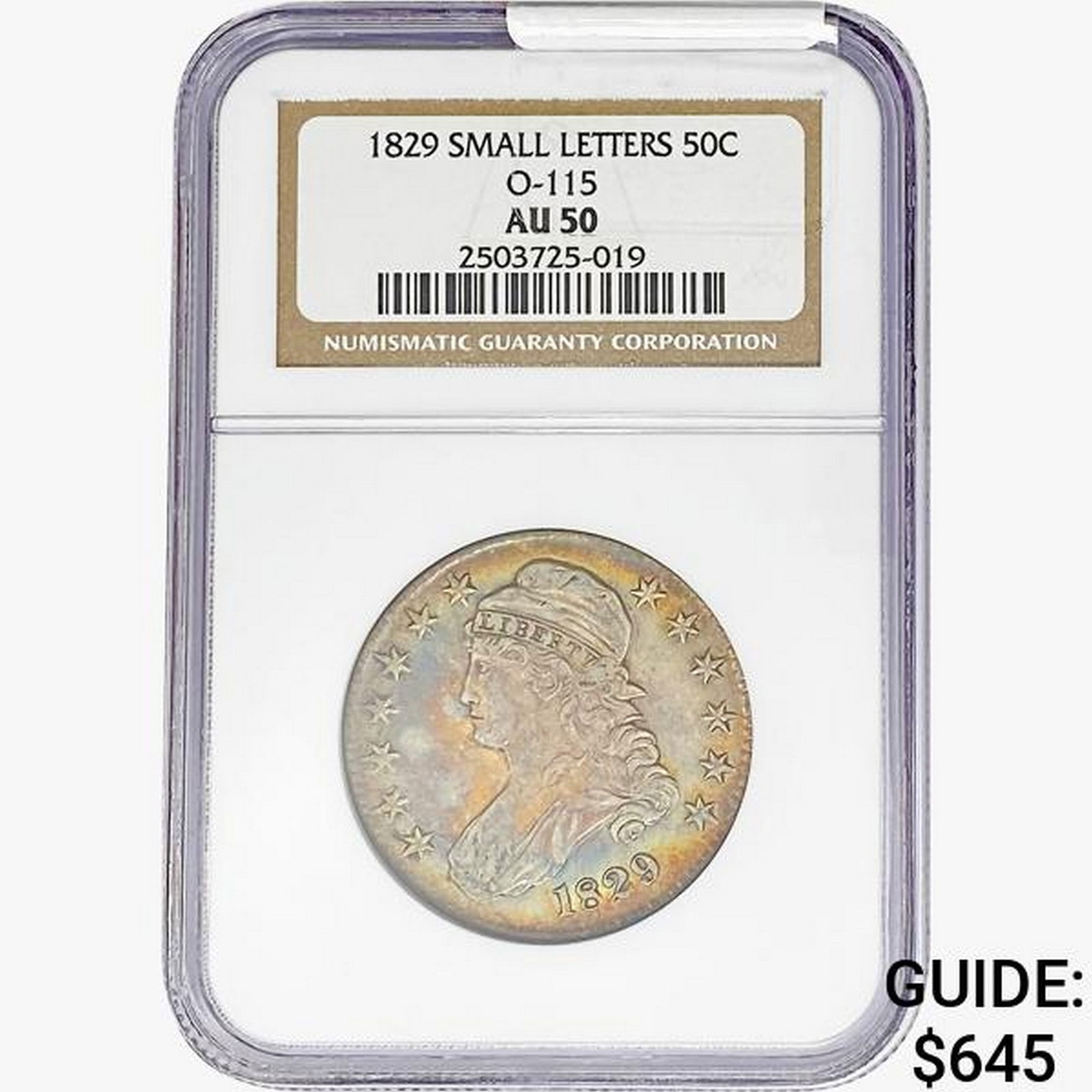 1829 Capped Bust Half Dollar NGC AU50 O-115 Sm Letters (1 of 2)