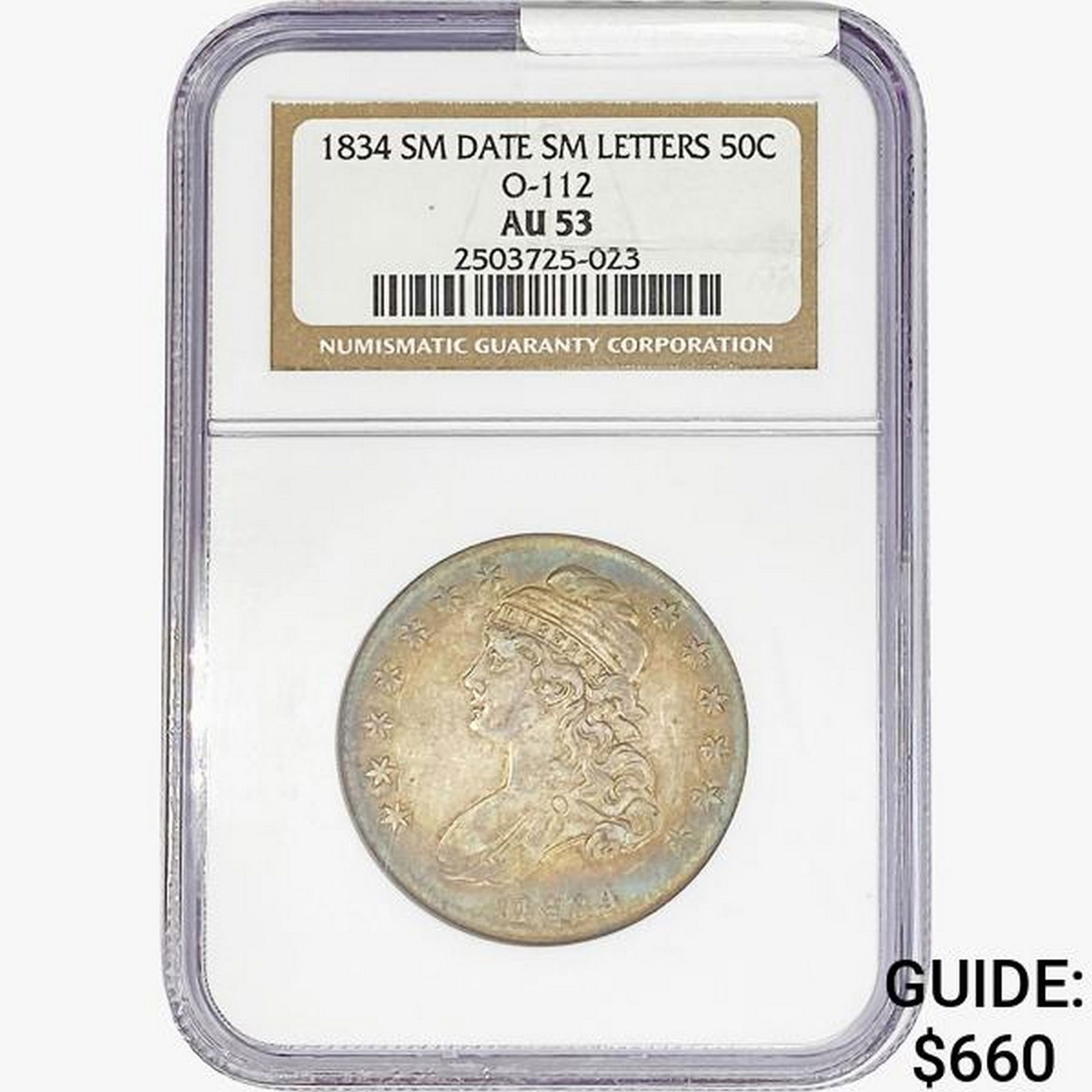 1834 Capped Bust Half Dollar NGC AU53 O-112 Sm Letters (1 of 2)