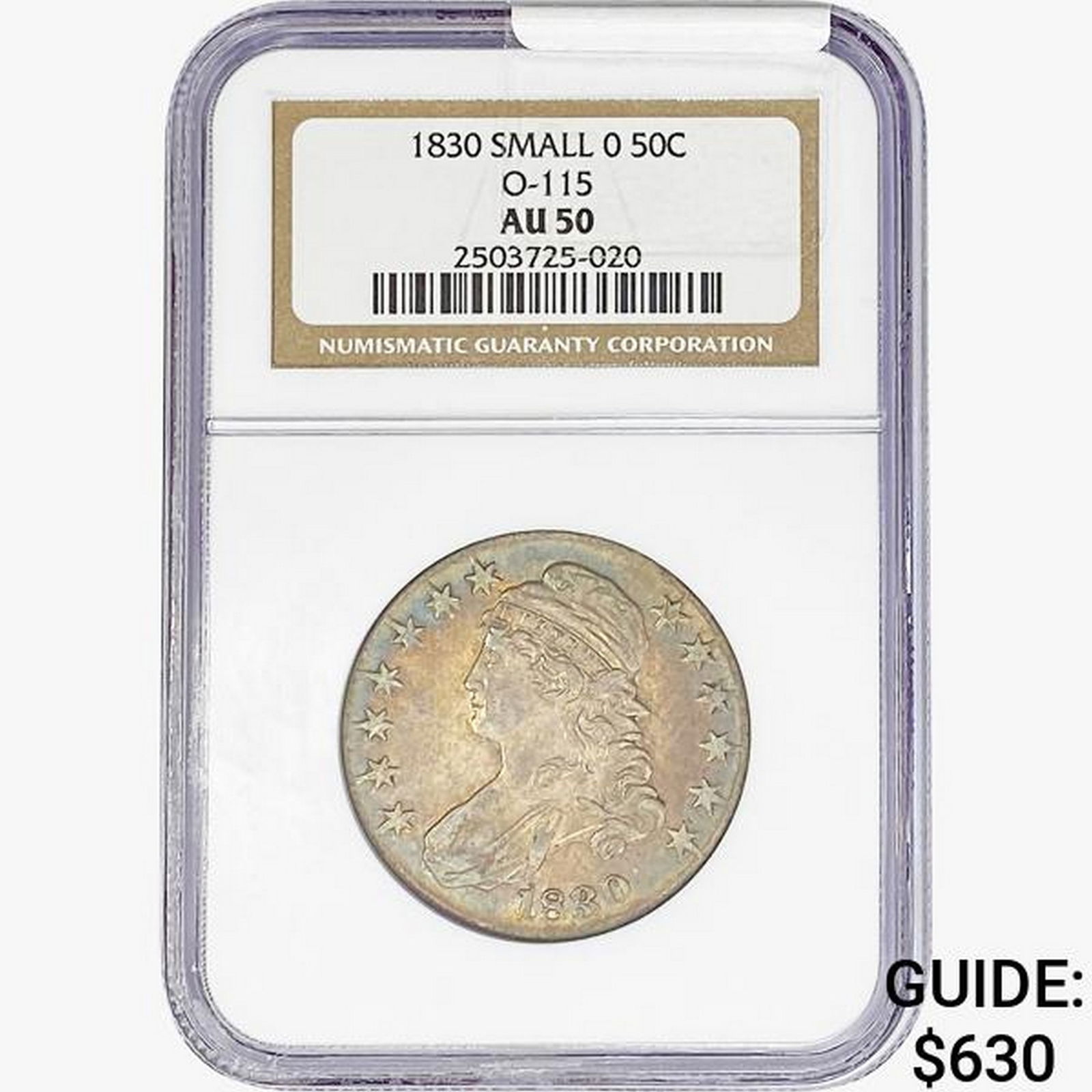 1830 Capped Bust Half Dollar NGC AU50 O-115 Sm 0 (1 of 2)