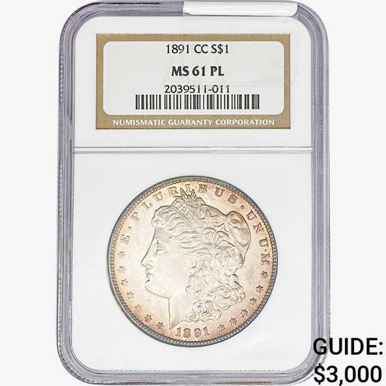 1891-CC Morgan Silver Dollar NGC MS61 PL (1 of 2)