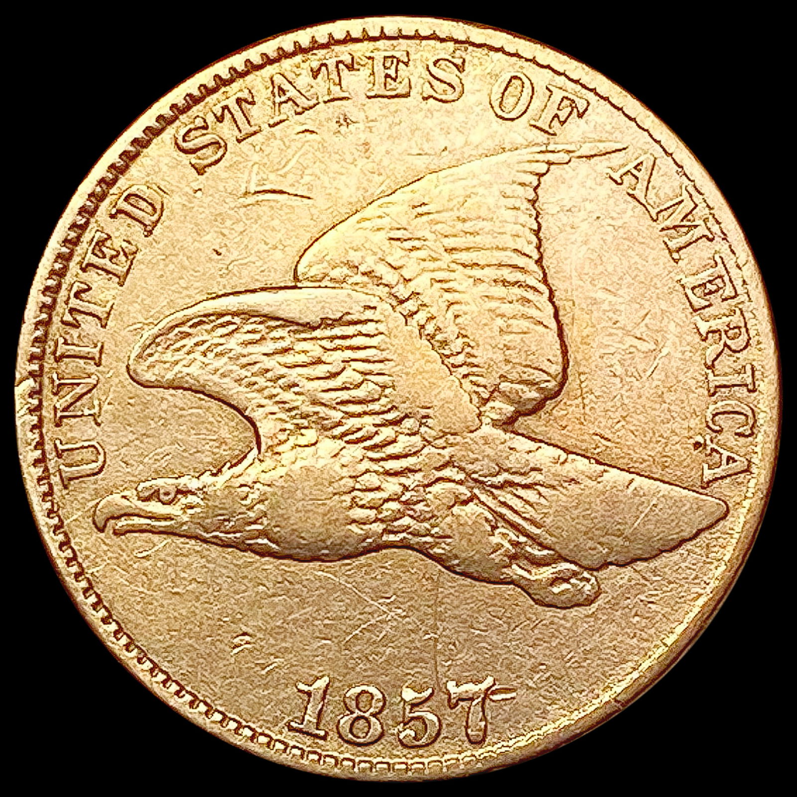 1857 Flying Eagle Cent NEARLY UNCIRCULATED (1 of 2)