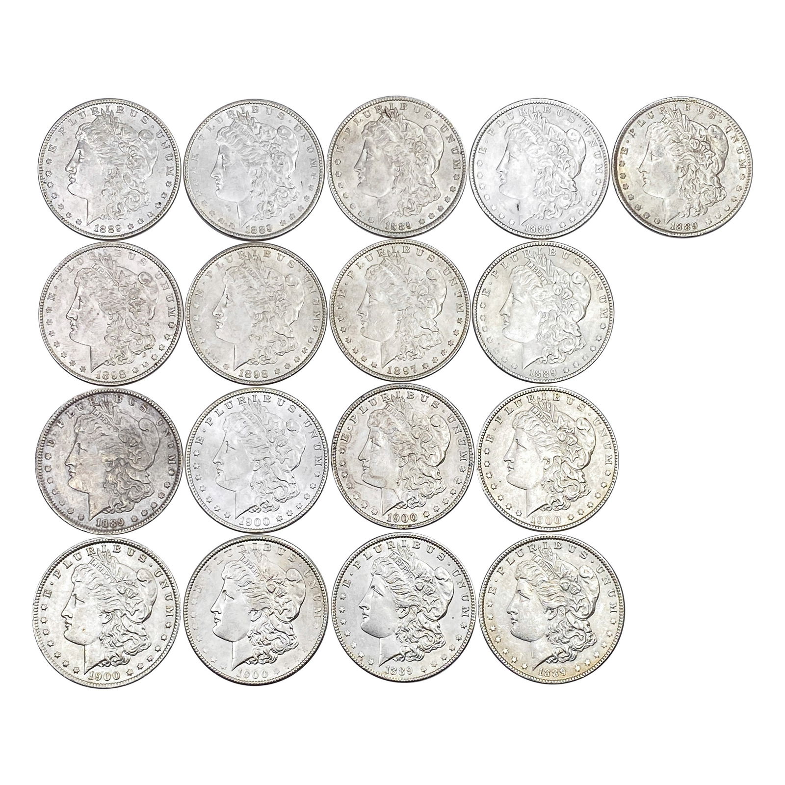 Unc 1889-1900 Morgan Dollar Roll 17 Coins (1 of 2)