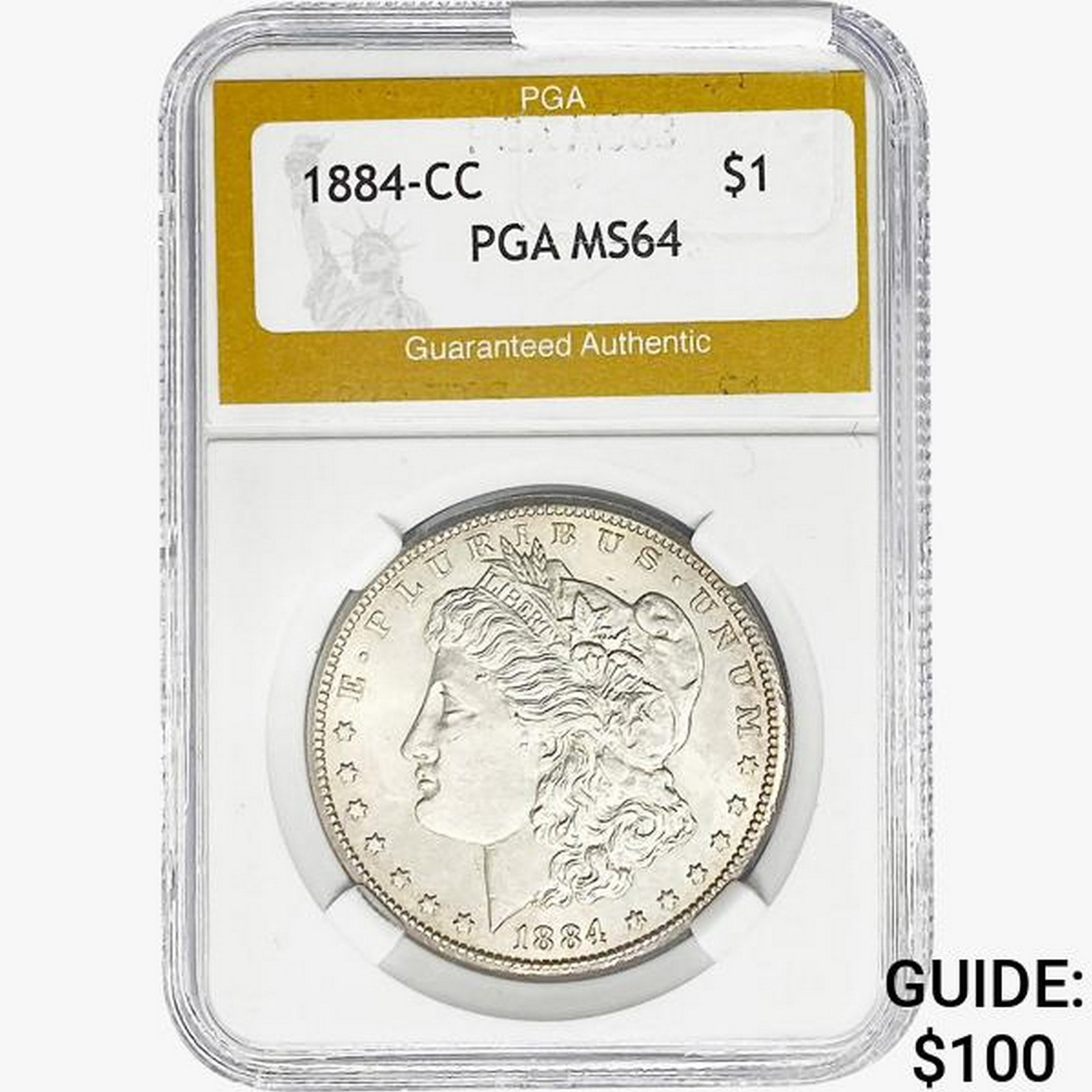1884-CC Morgan Silver Dollar PGA MS64: 1884-CC Morgan Silver Dollar PGA MS64