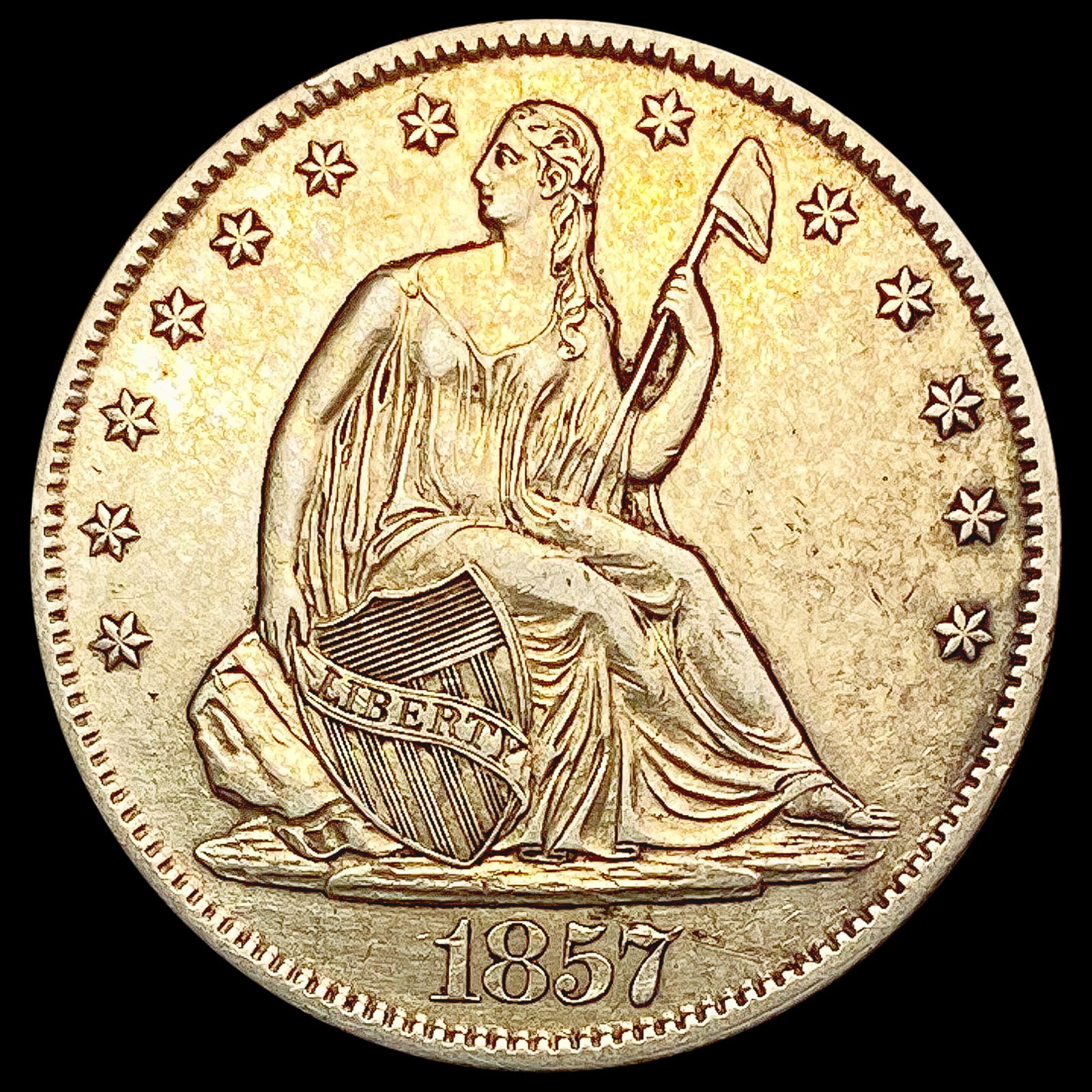 1857-O Seated Liberty Half Dollar CLOSELY UNCIRCULATED (1 of 2)