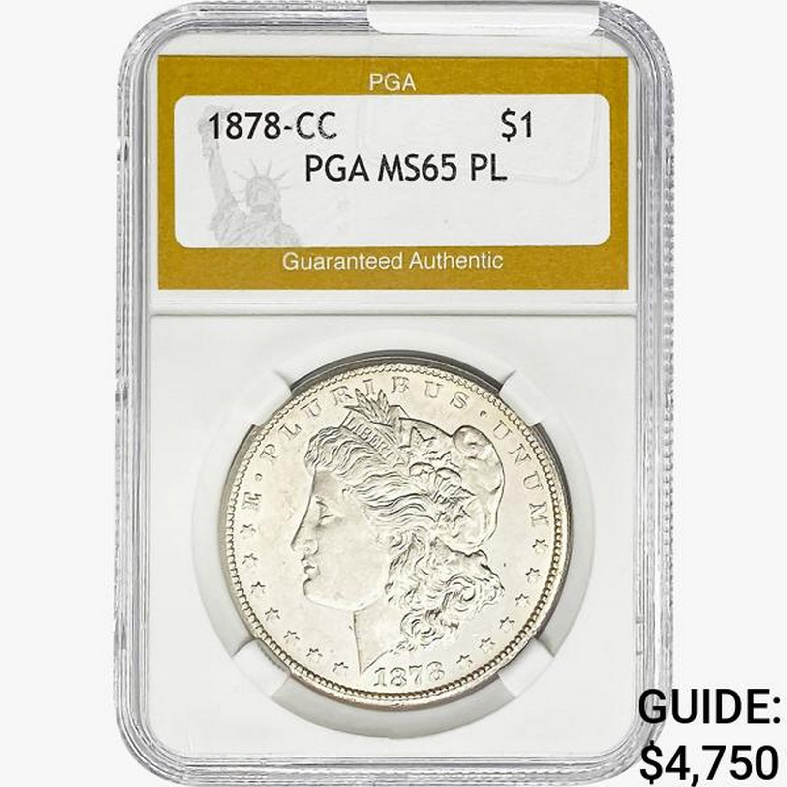 1878-CC Morgan Silver Dollar PGA MS65 PL: 1878-CC Morgan Silver Dollar PGA MS65 PL
