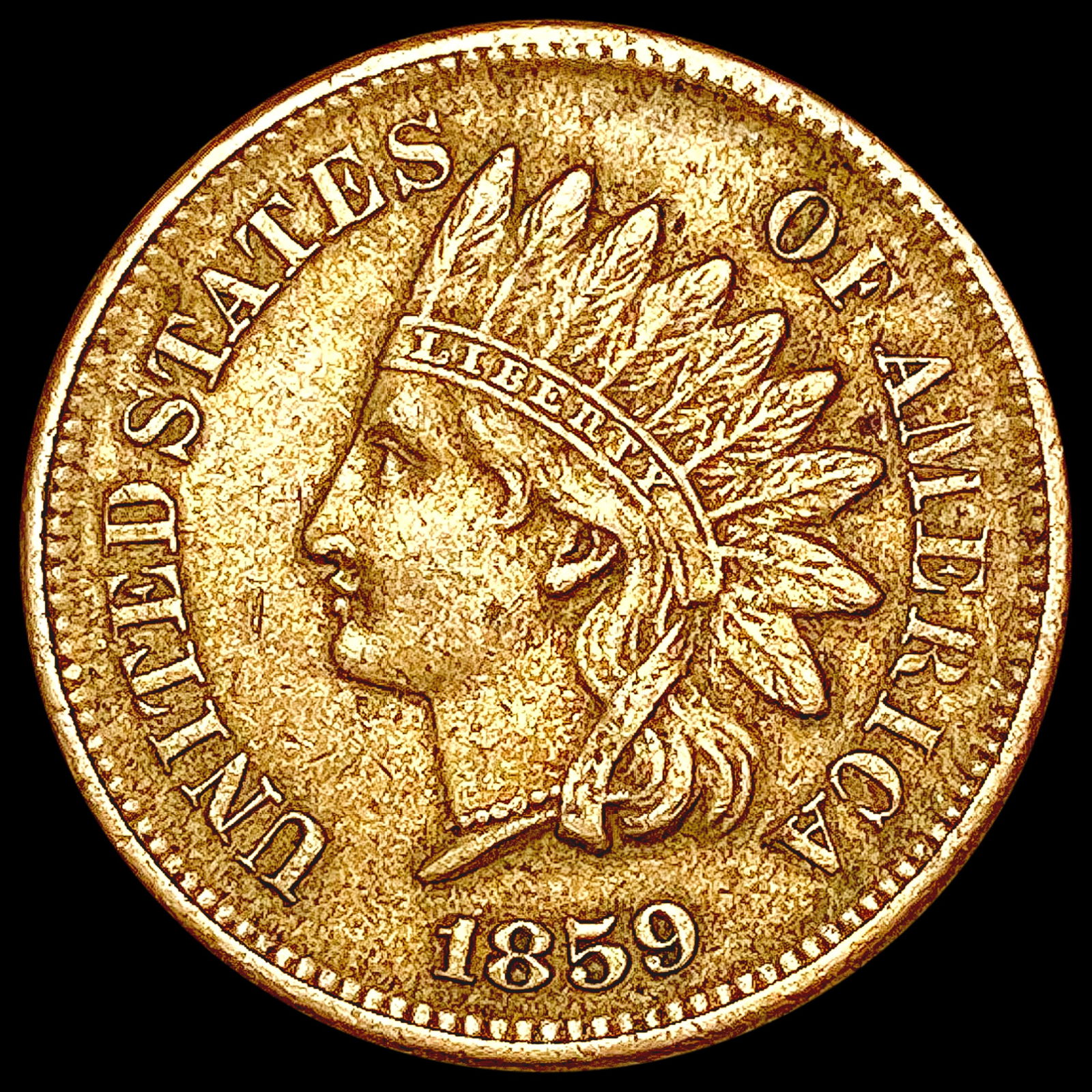 1859 Indian Head Cent NEARLY UNCIRCULATED (1 of 2)