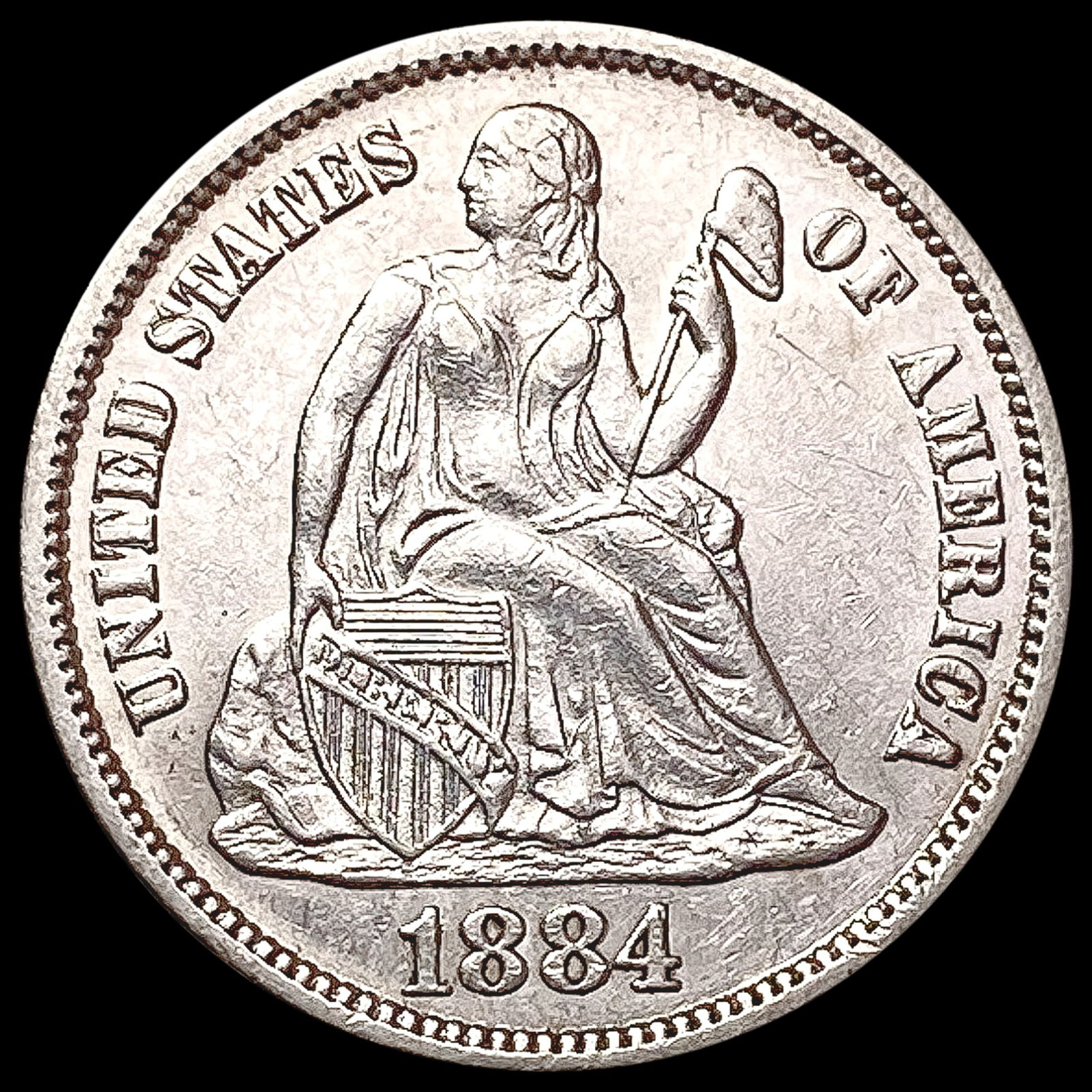 1884 Seated Liberty Dime UNCIRCULATED (1 of 2)