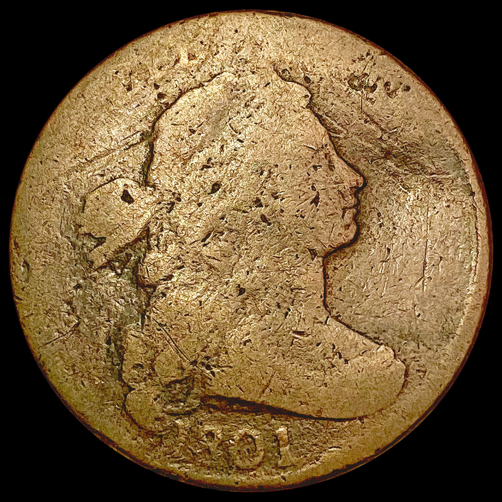1801 Draped Bust Large Cent NICELY CIRCULATED (1 of 2)