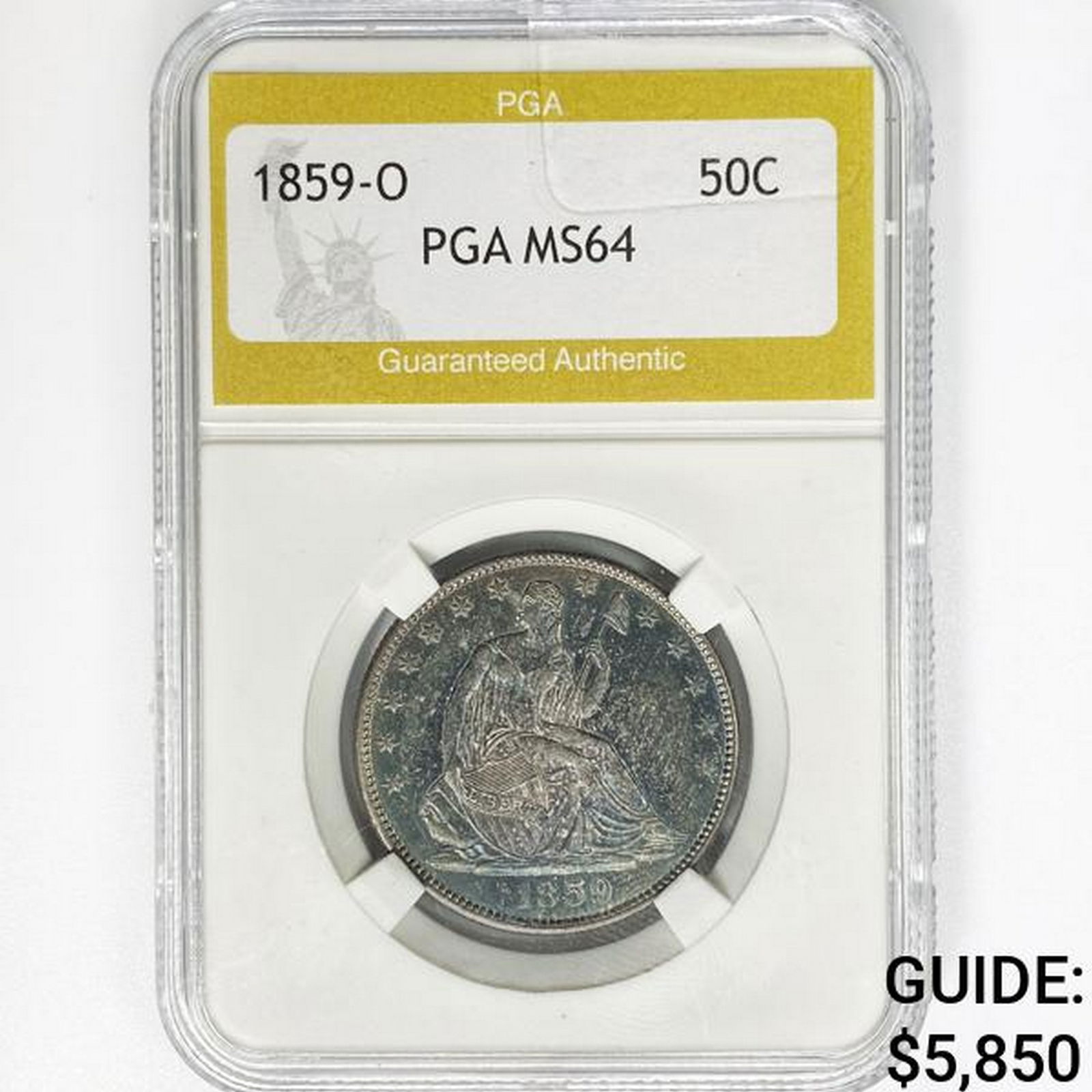 1859-O Seated Liberty Half Dollar PGA MS64 (1 of 2)