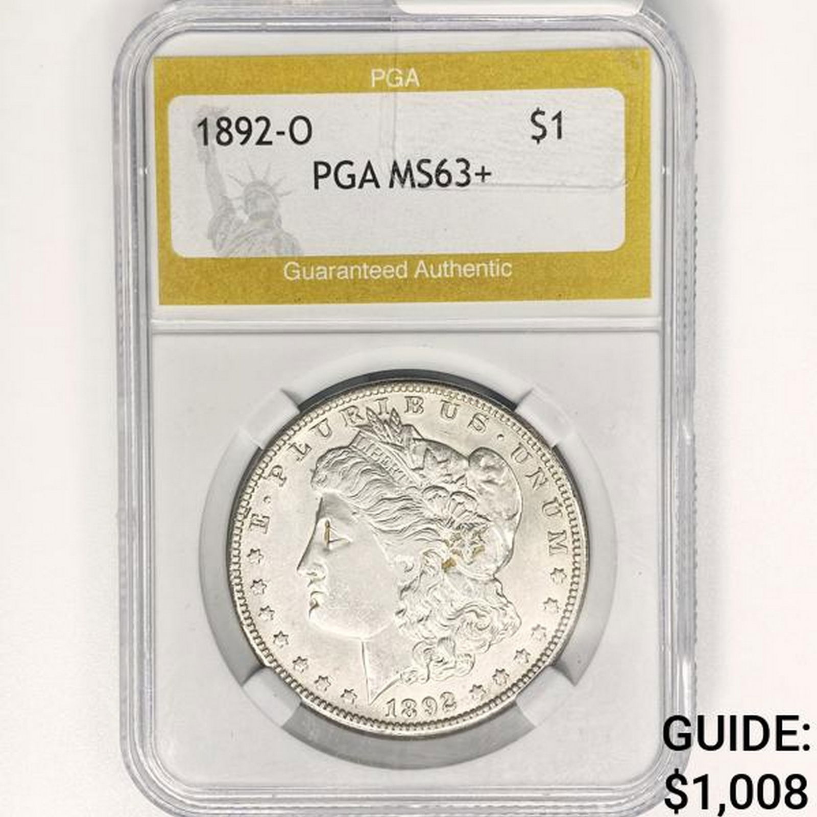 1892-O Morgan Silver Dollar PGA MS63+ (1 of 2)