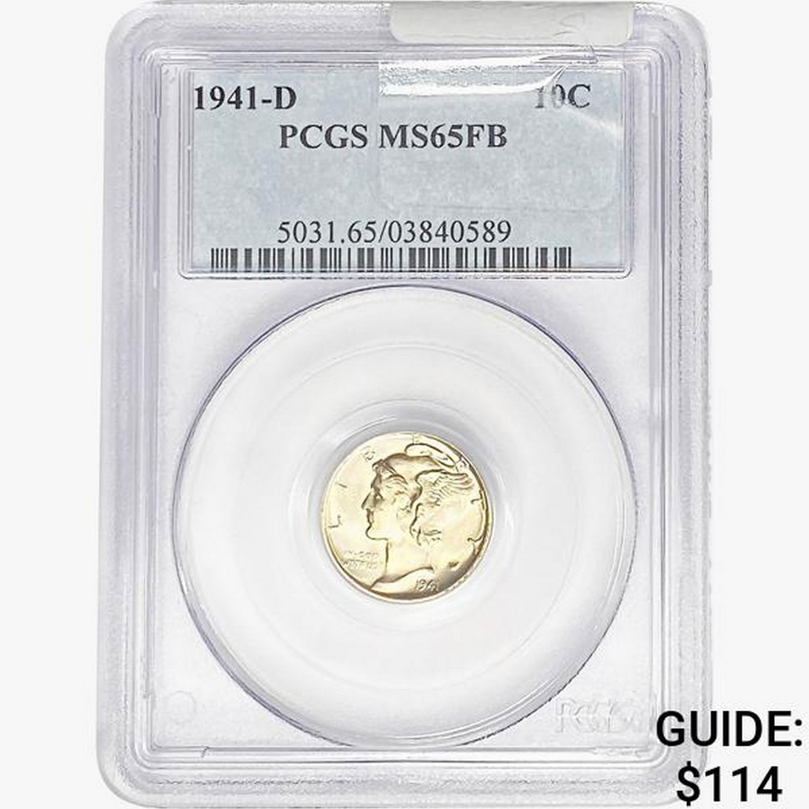 1941-D Mercury Silver Dime PCGS MS65 FB (1 of 2)