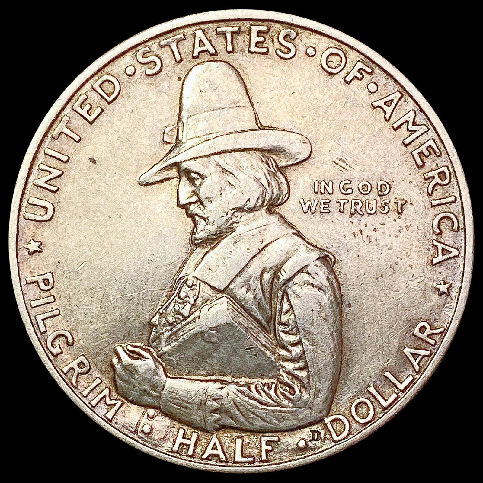 1920 Pilgrim Half Dollar NEARLY UNCIRCULATED: 1920 Pilgrim Half Dollar NEARLY UNCIRCULATED