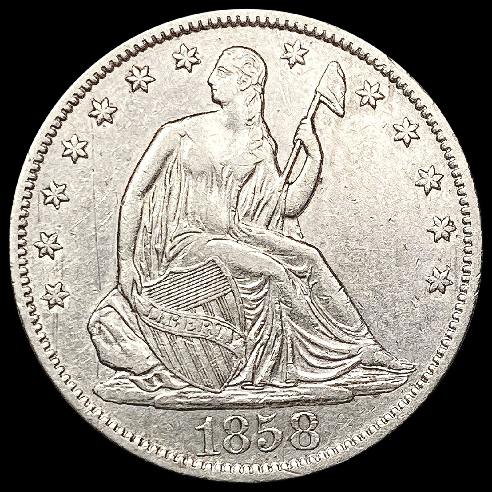 1858-O Seated Liberty Half Dollar CLOSELY UNCIRCULATED (1 of 2)