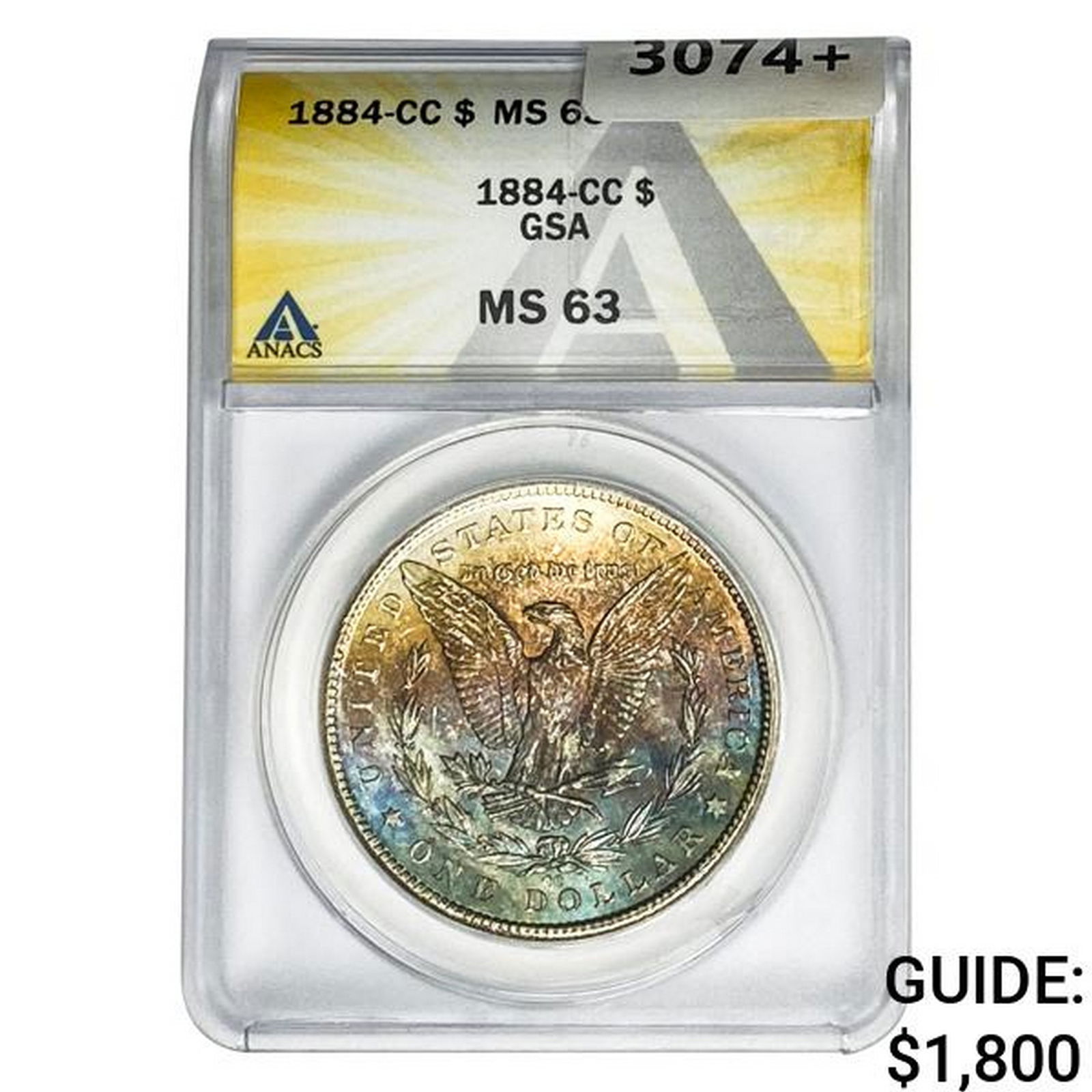 1884-CC Morgan Silver Dollar ANACS MS63 GSA (1 of 2)