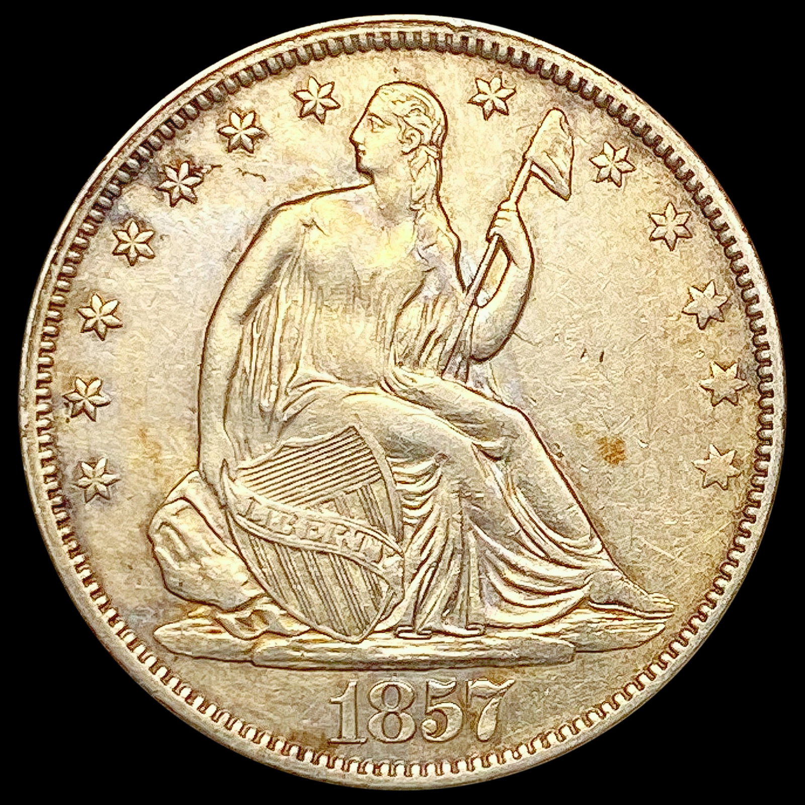 1857 Seated Liberty Half Dollar CLOSELY UNCIRCULATED (1 of 2)