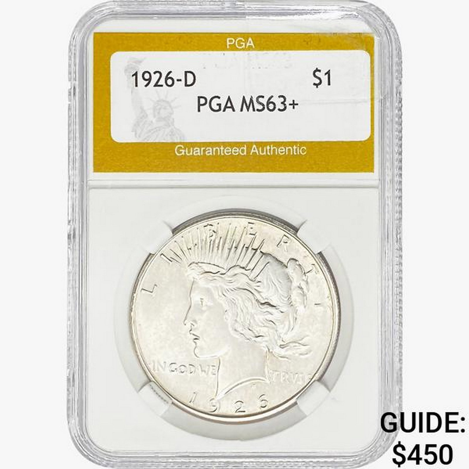 1926-D Silver Peace Dollar PGA MS63+ (1 of 2)