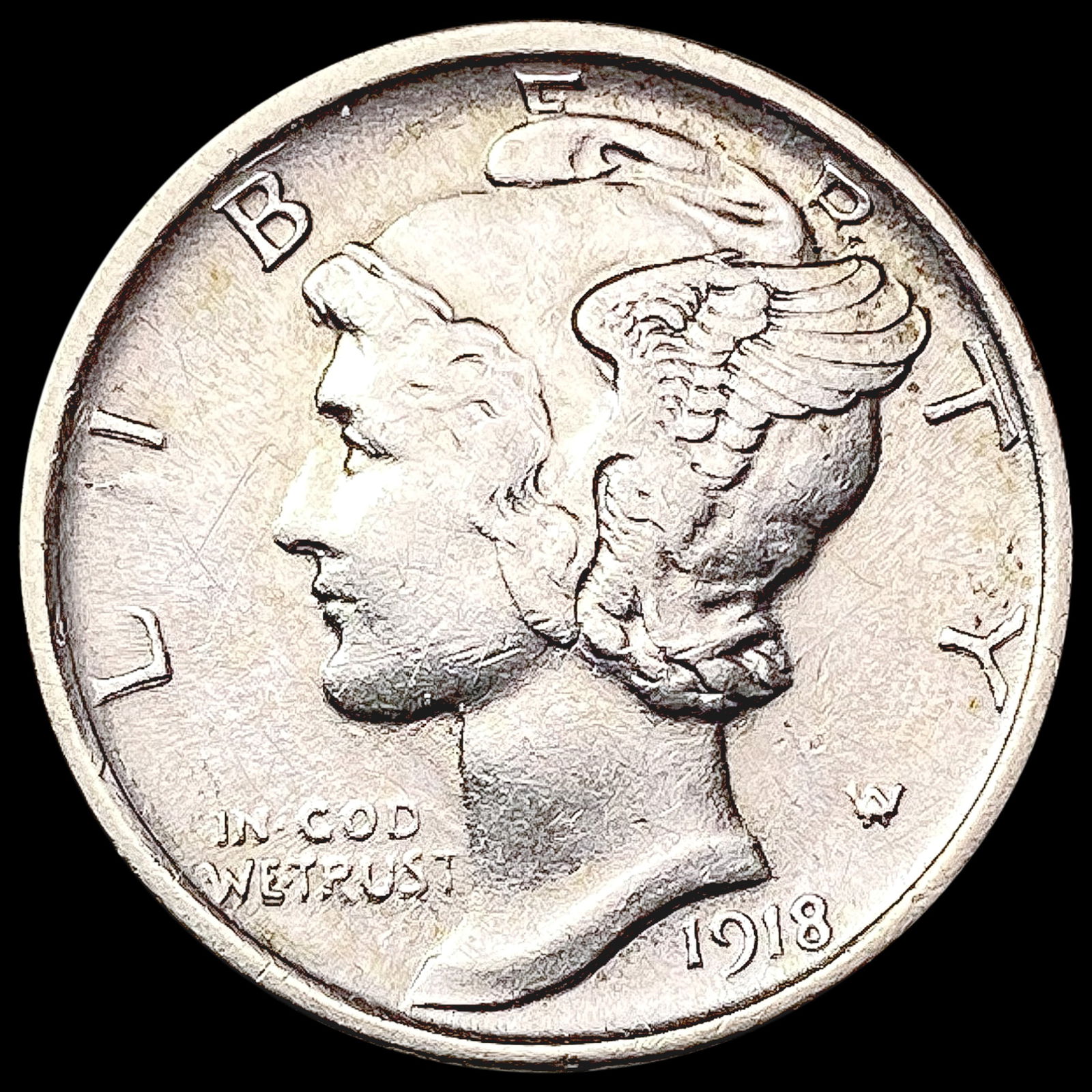 1918-D Mercury Dime CLOSELY UNCIRCULATED (1 of 2)