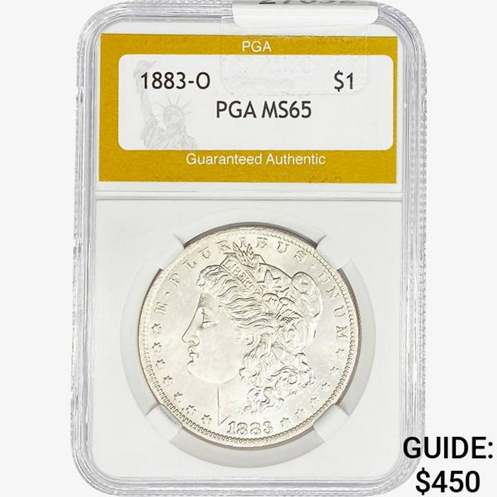 1883-O Morgan Silver Dollar PGA MS65: 1883-O Morgan Silver Dollar PGA MS65