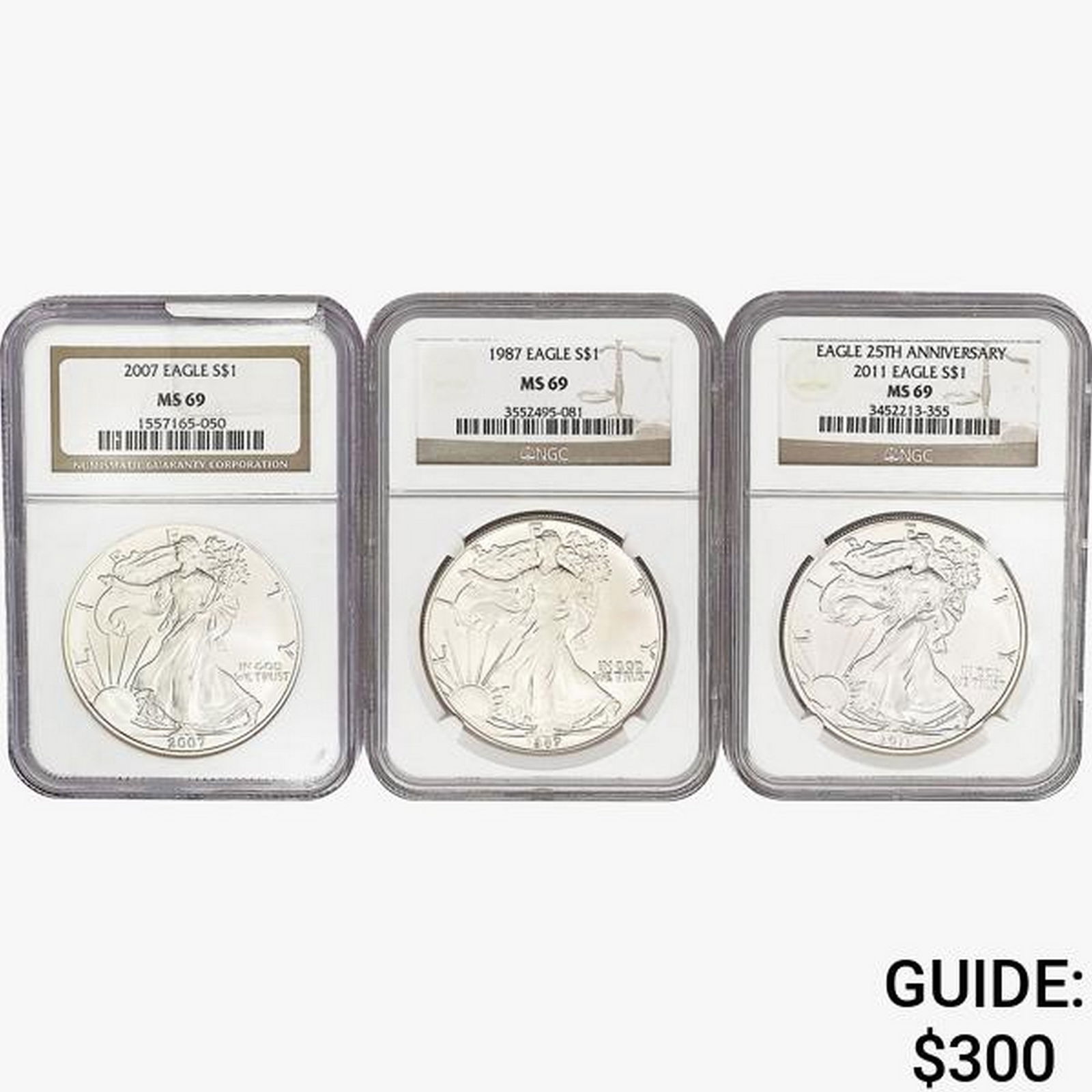 [3] 1987-2011 Silver Eagle NGC MS69 (1 of 2)