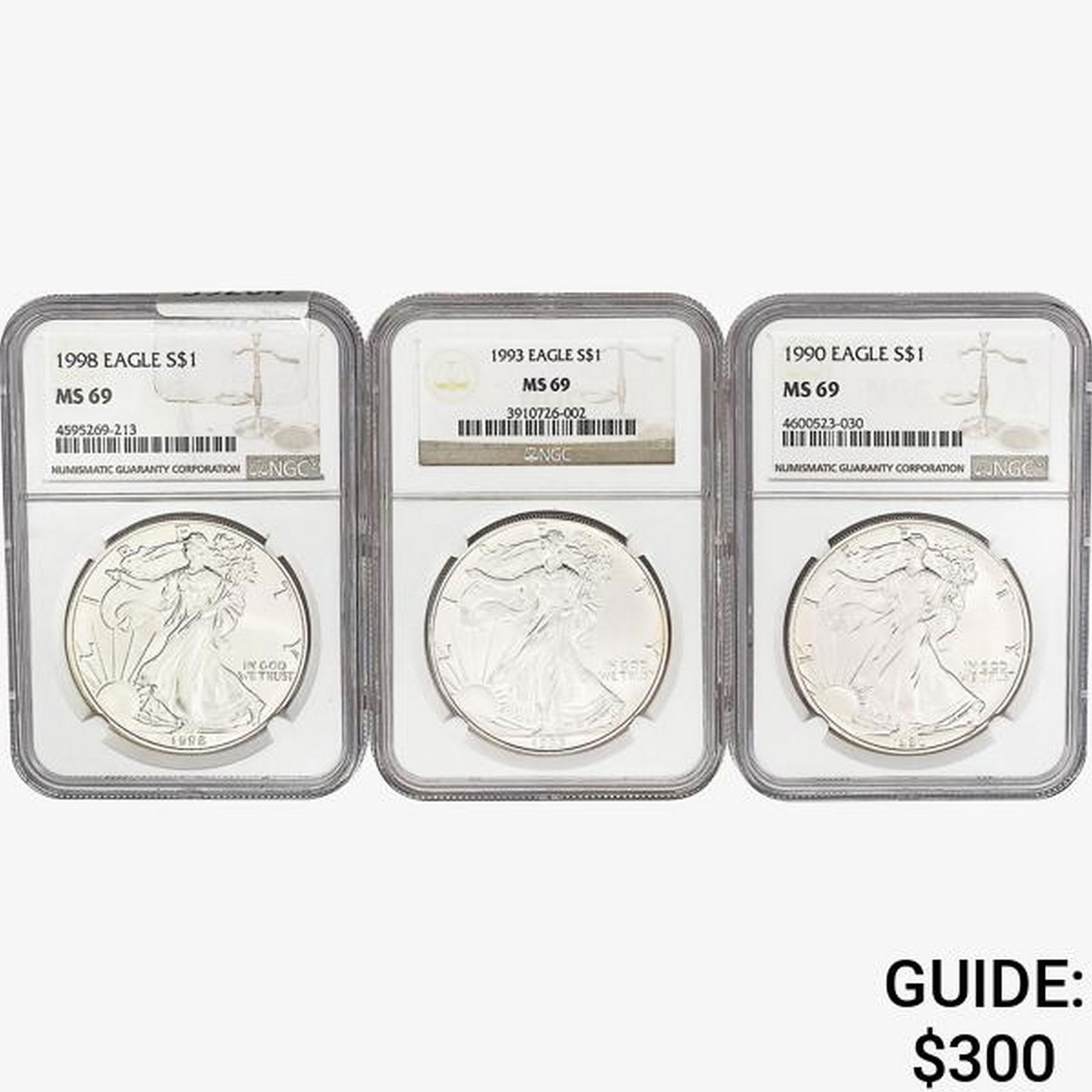 [3] 1990-1998 Silver Eagle NGC M69 (1 of 2)