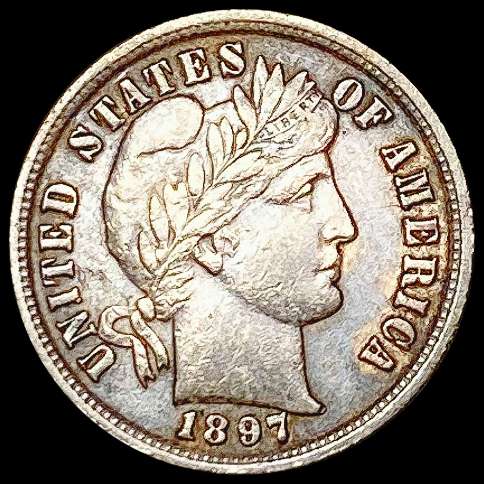1897 Barber Dime CLOSELY UNCIRCULATED (1 of 2)