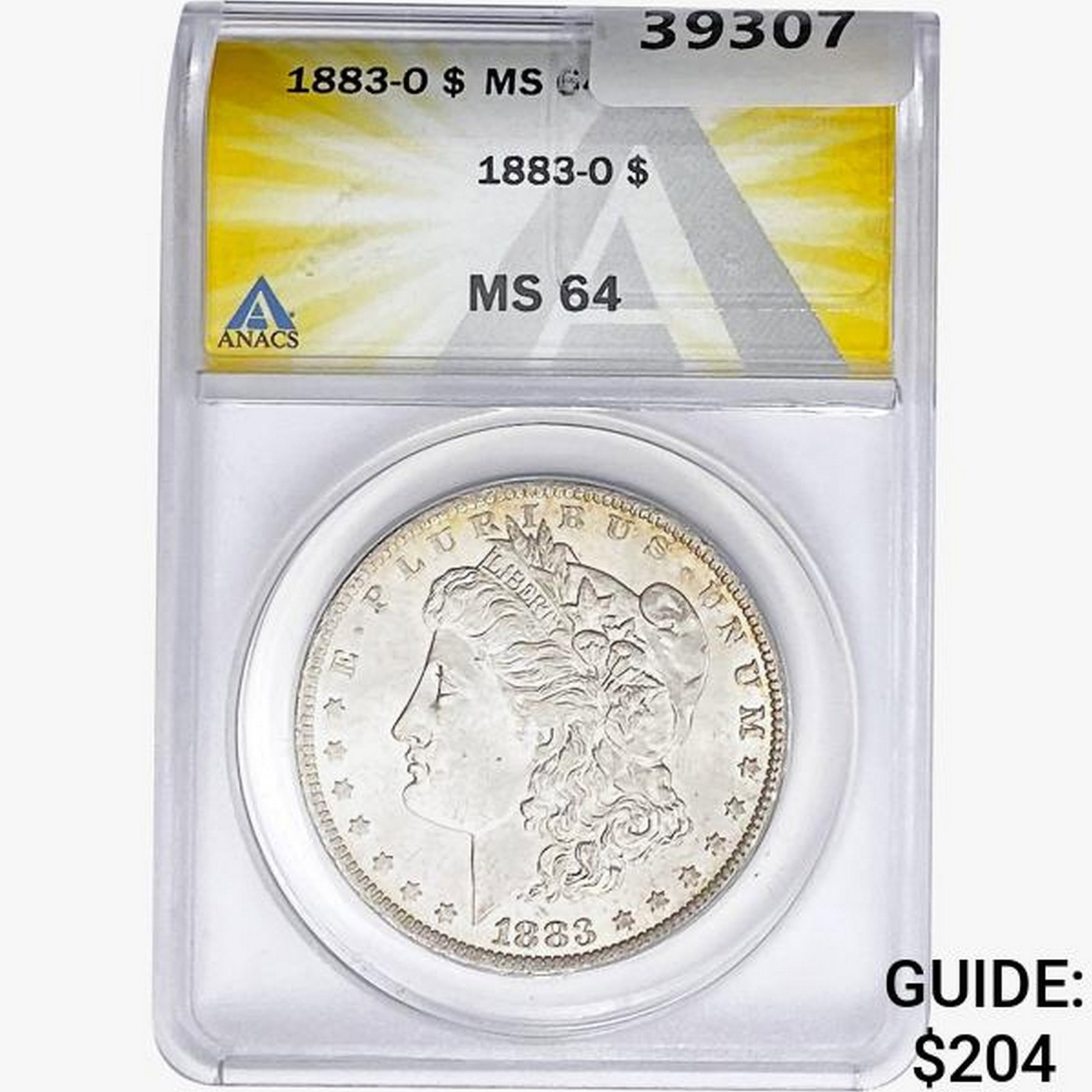 1883-O Morgan Silver Dollar ANACS MS64: 1883-O Morgan Silver Dollar ANACS MS64