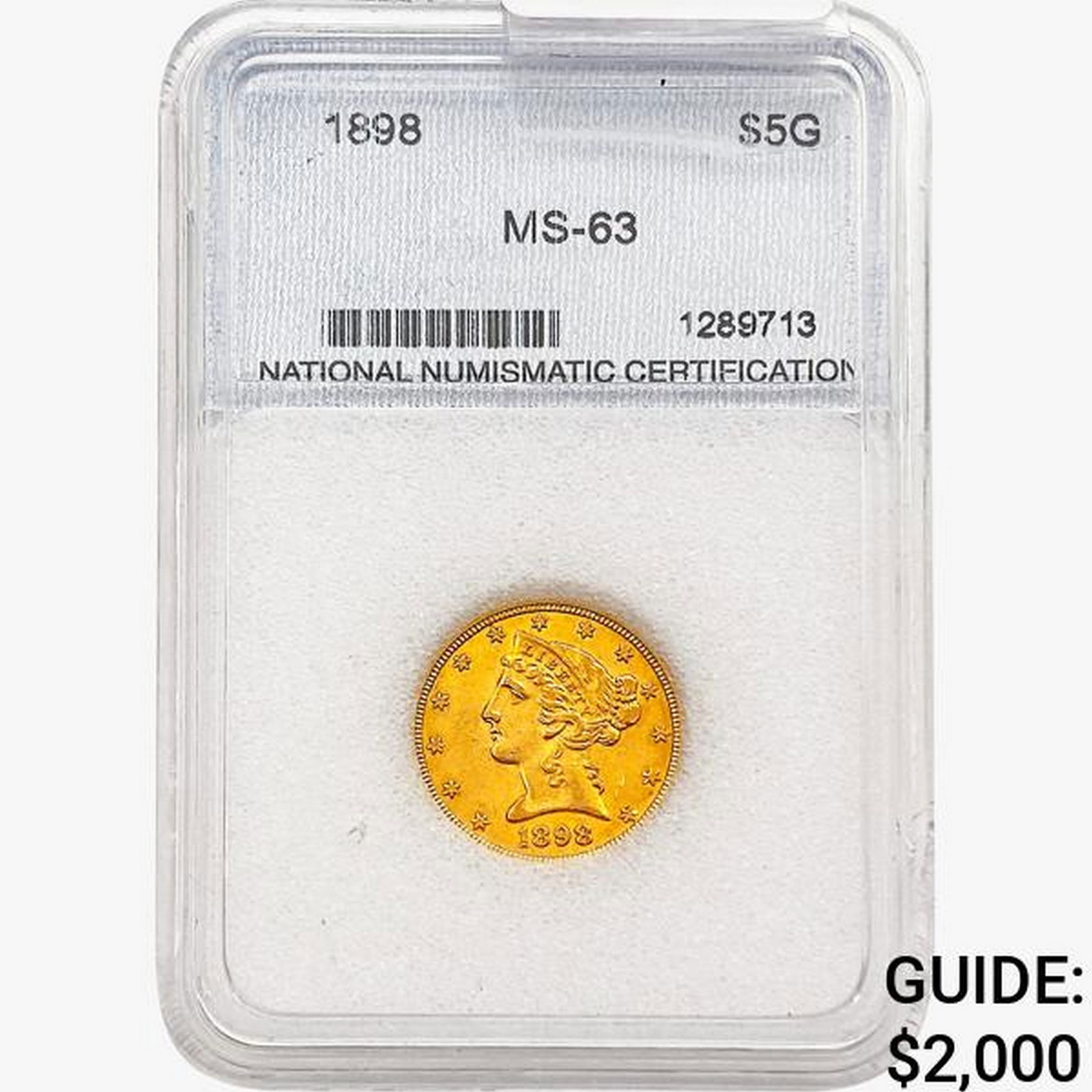 1898 $5 Gold Half Eagle NNC MS63 (1 of 2)