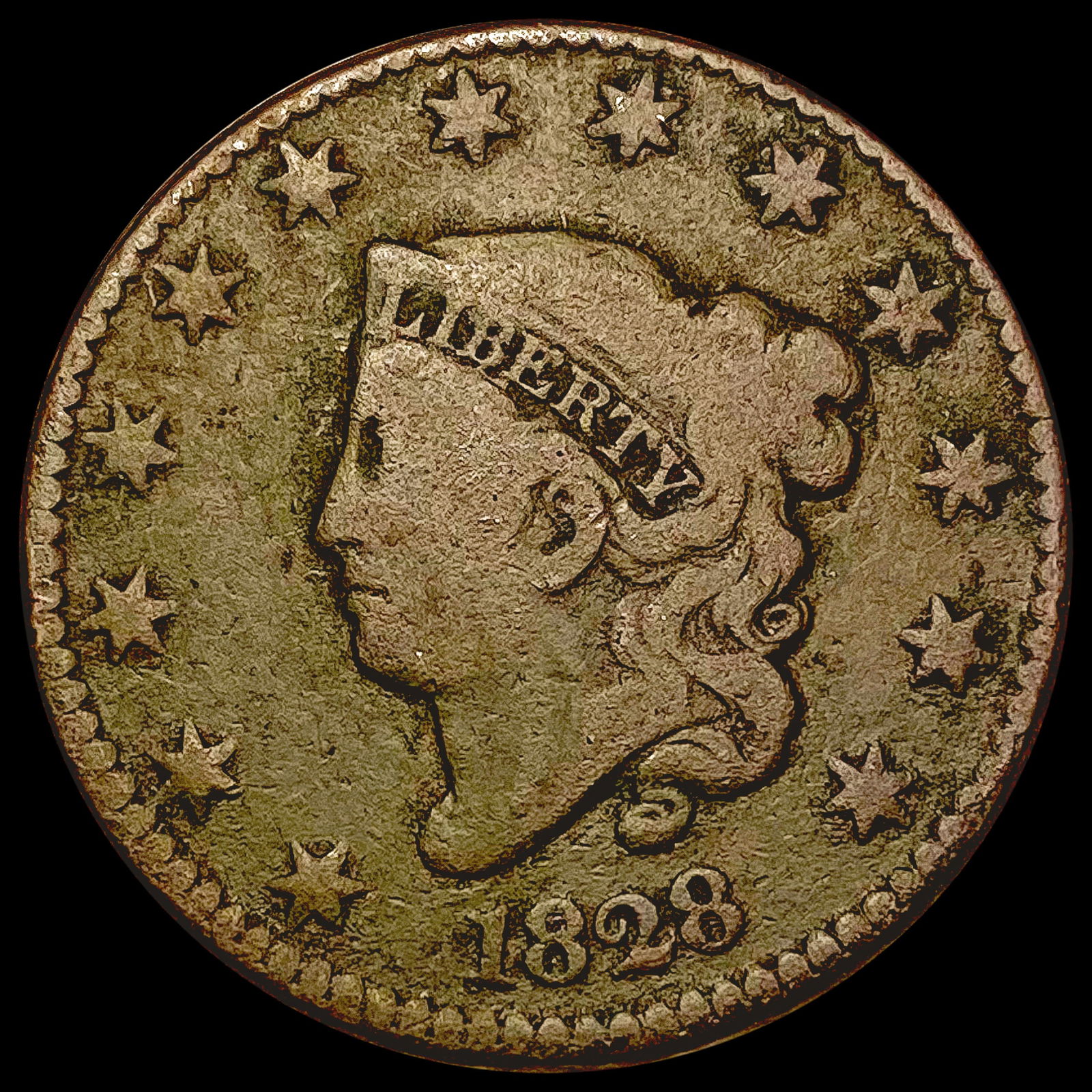 1828 Coronet Head Large Cent NICELY CIRCULATED (1 of 2)