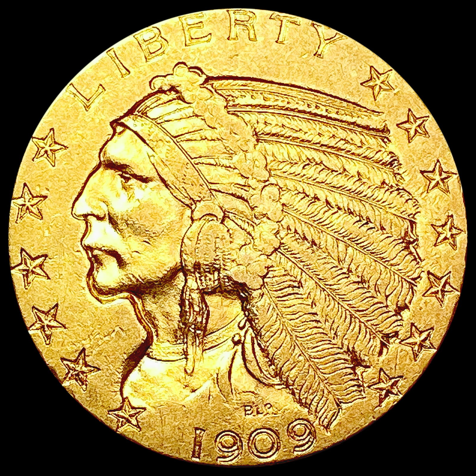 1909 $5 Gold Half Eagle CLOSELY UNCIRCULATED (1 of 2)