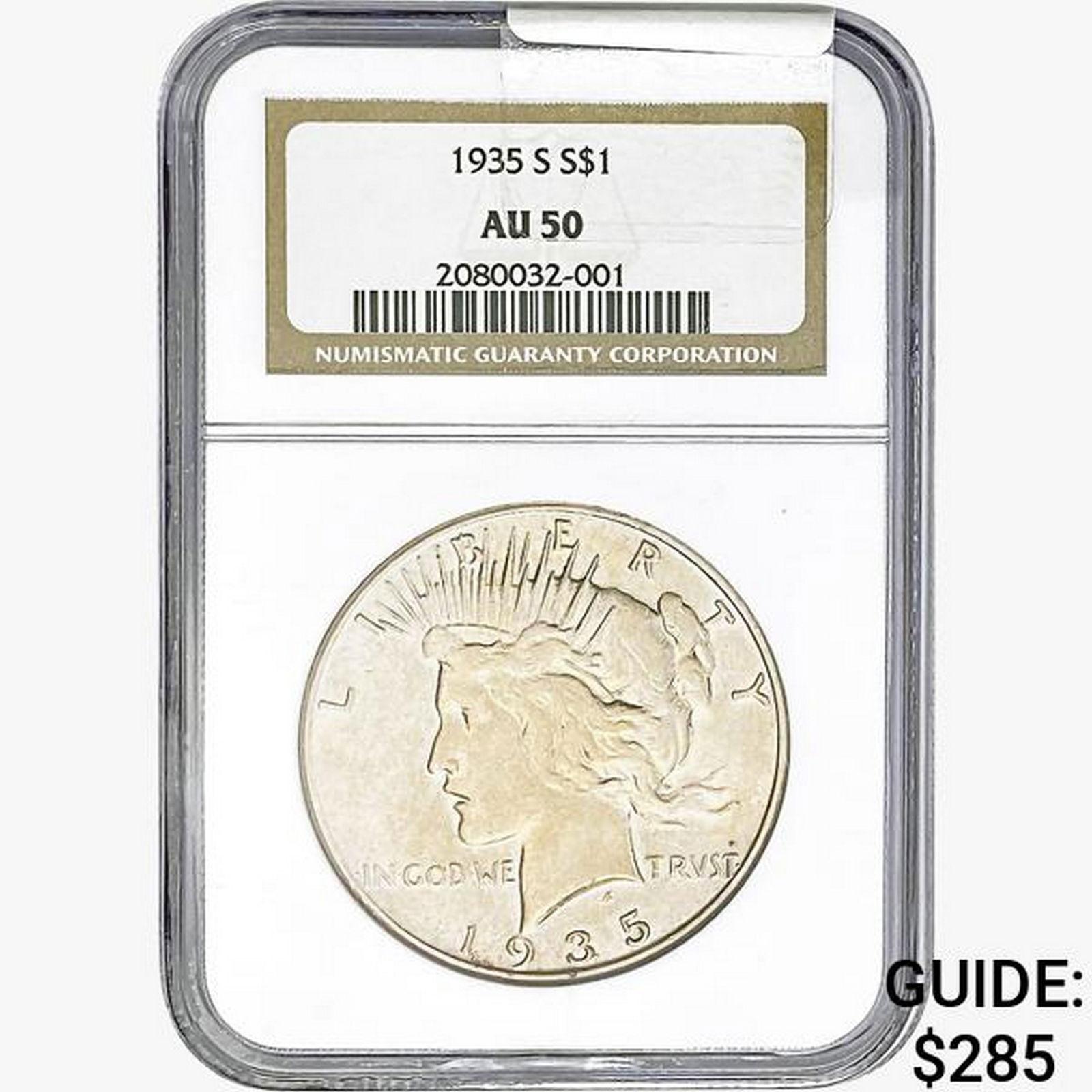 1935-S Silver Peace Dollar NGC AU50 (1 of 2)
