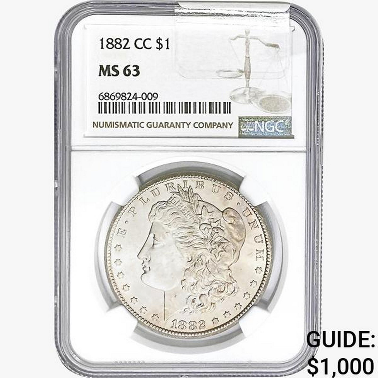 1882-CC Morgan Silver Dollar NGC MS63 (1 of 2)
