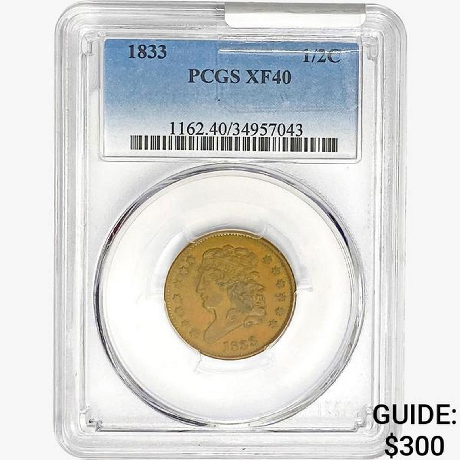 1833 Classic Head Half Cent PCGS XF40 (1 of 2)