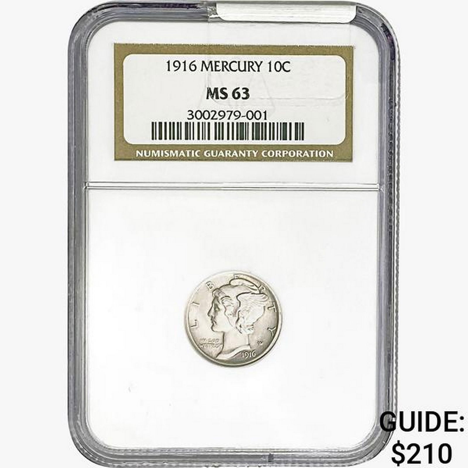 1916 Mercury Silver Dime NGC MS63 (1 of 2)