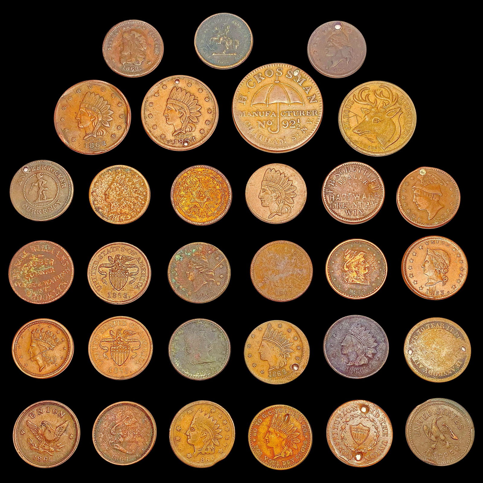 [31] 1863 Various World Tokens HIGH GRADE (1 of 2)