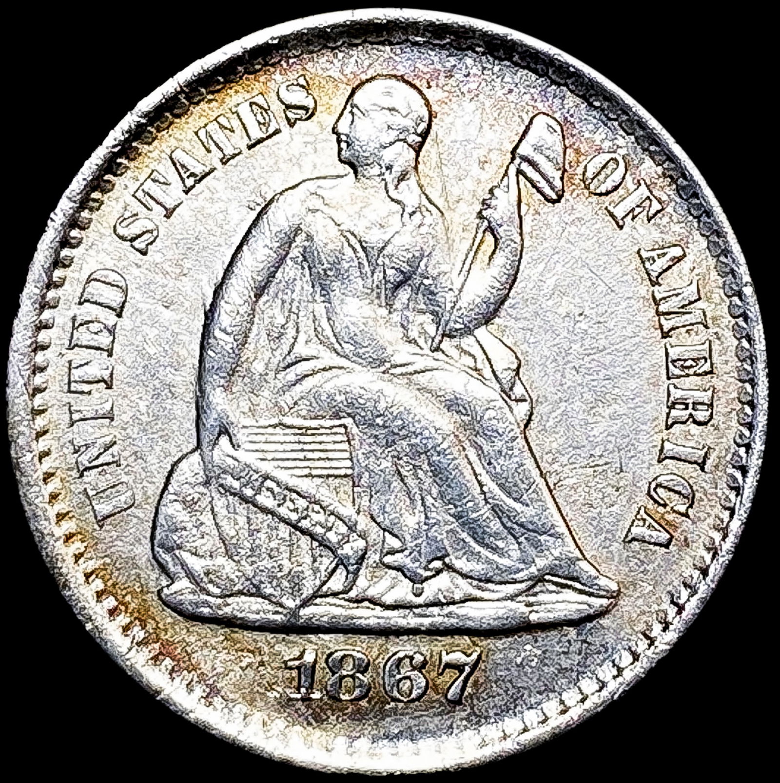 1867-S Seated Liberty Half Dime UNCIRCULATED (1 of 2)
