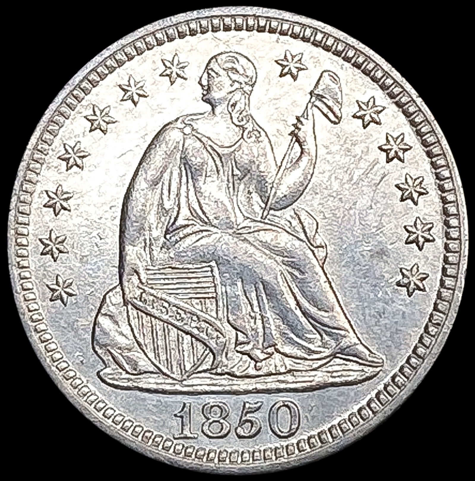 1850 Seated Liberty Half Dime UNCIRCULATED (1 of 2)
