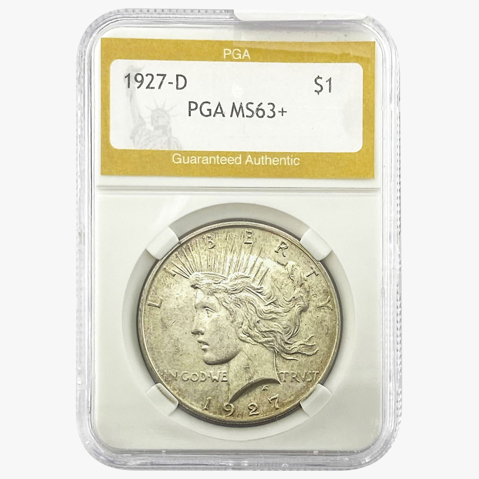 1927-D Silver Peace Dollar PGA MS63+ (1 of 2)