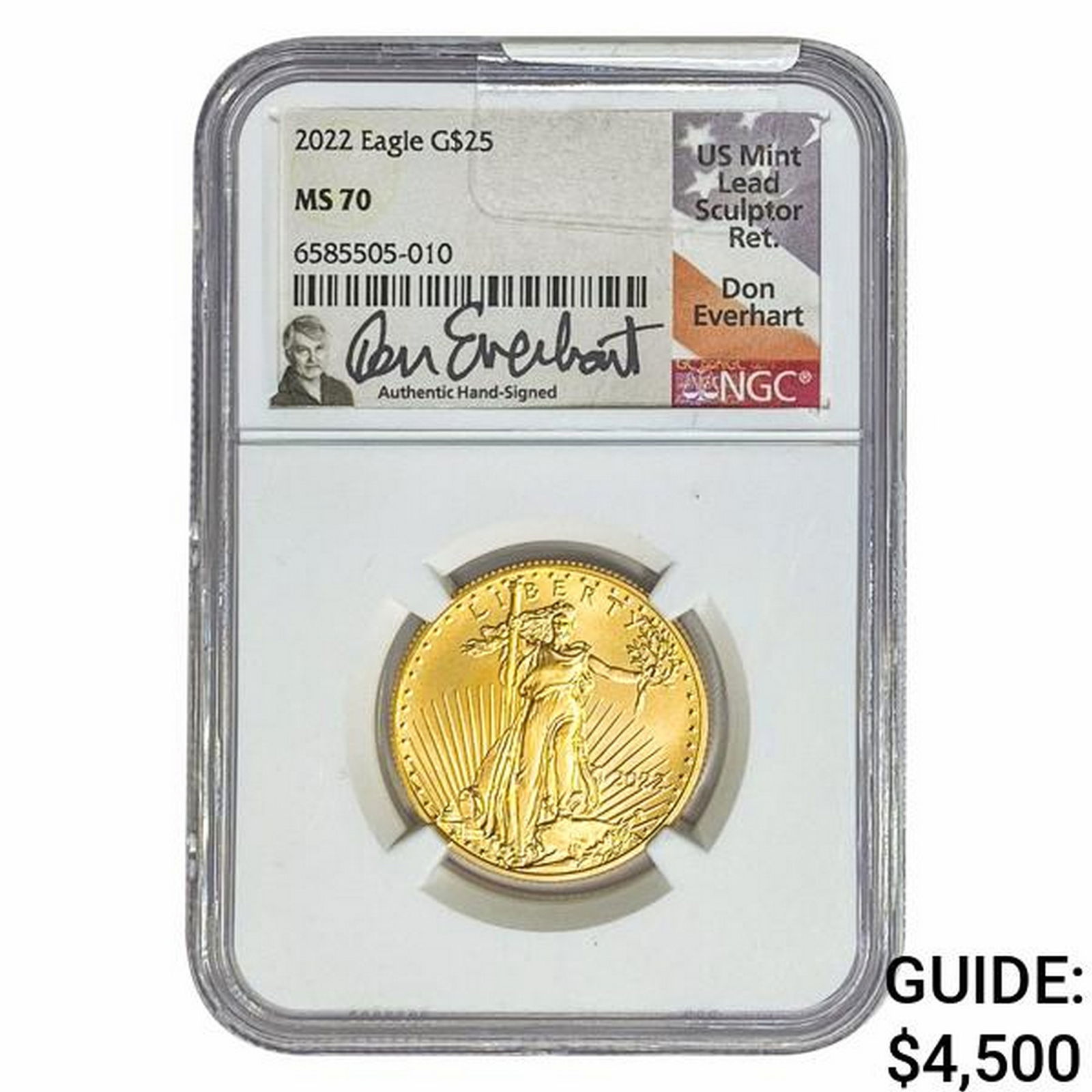 2022 Signed 1/2oz Gold $25 Eagle NGC MS70 (1 of 2)