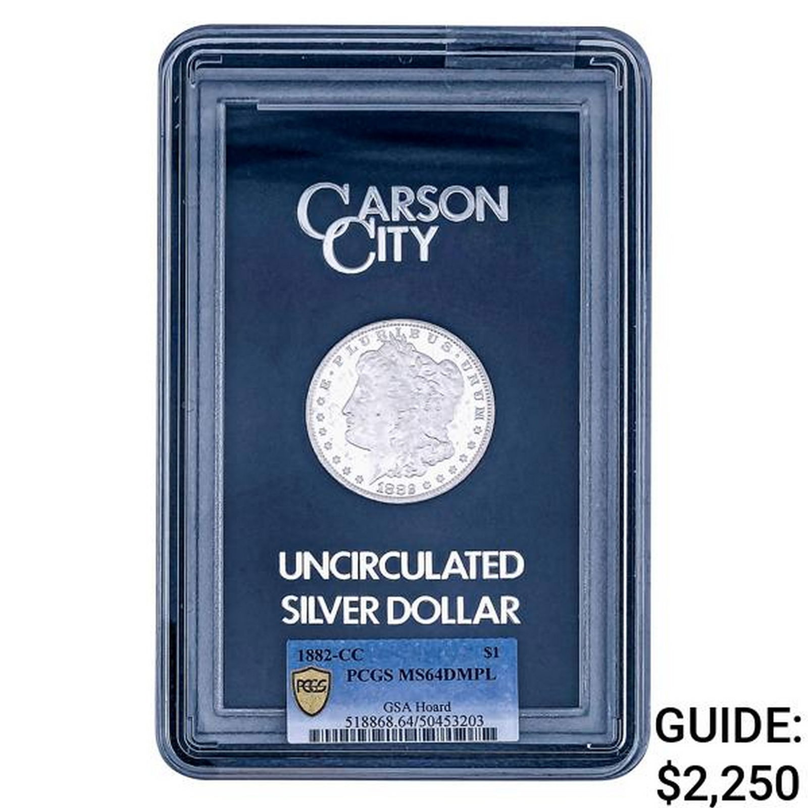 1882-CC Morgan Silver Dollar PCGS MS64 DMPL GSA Hoard (1 of 2)