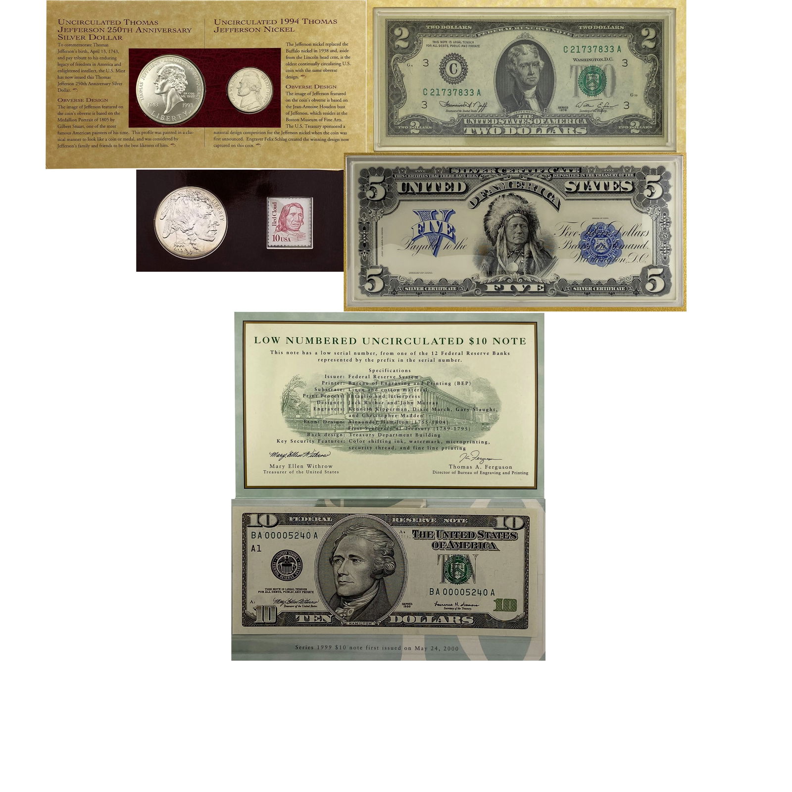 [6]1976-2001 U.S. Coin & Currency Sets [5C-$10] (1 of 13)