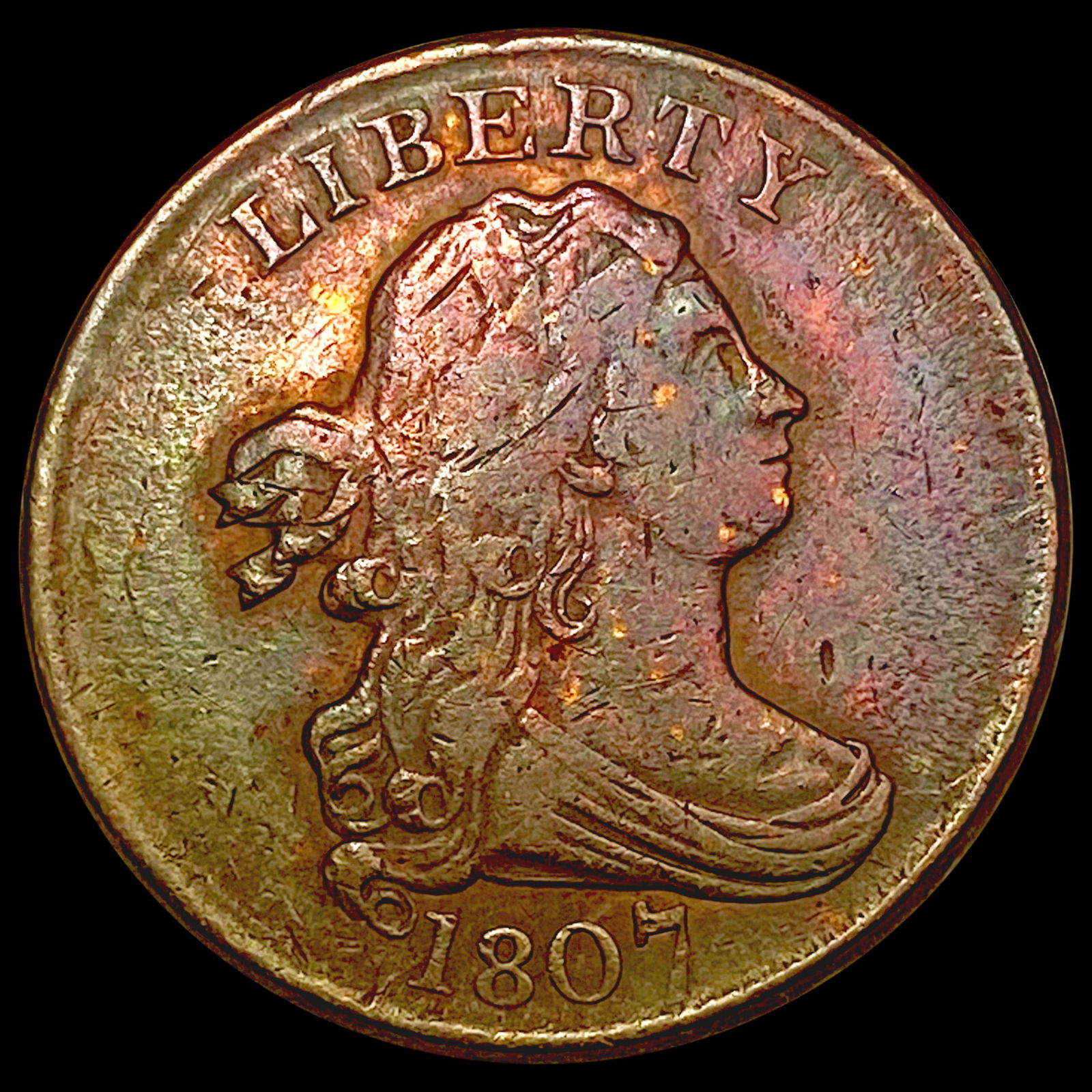 1807 Draped Bust Half Cent NICELY CIRCULATED (1 of 2)
