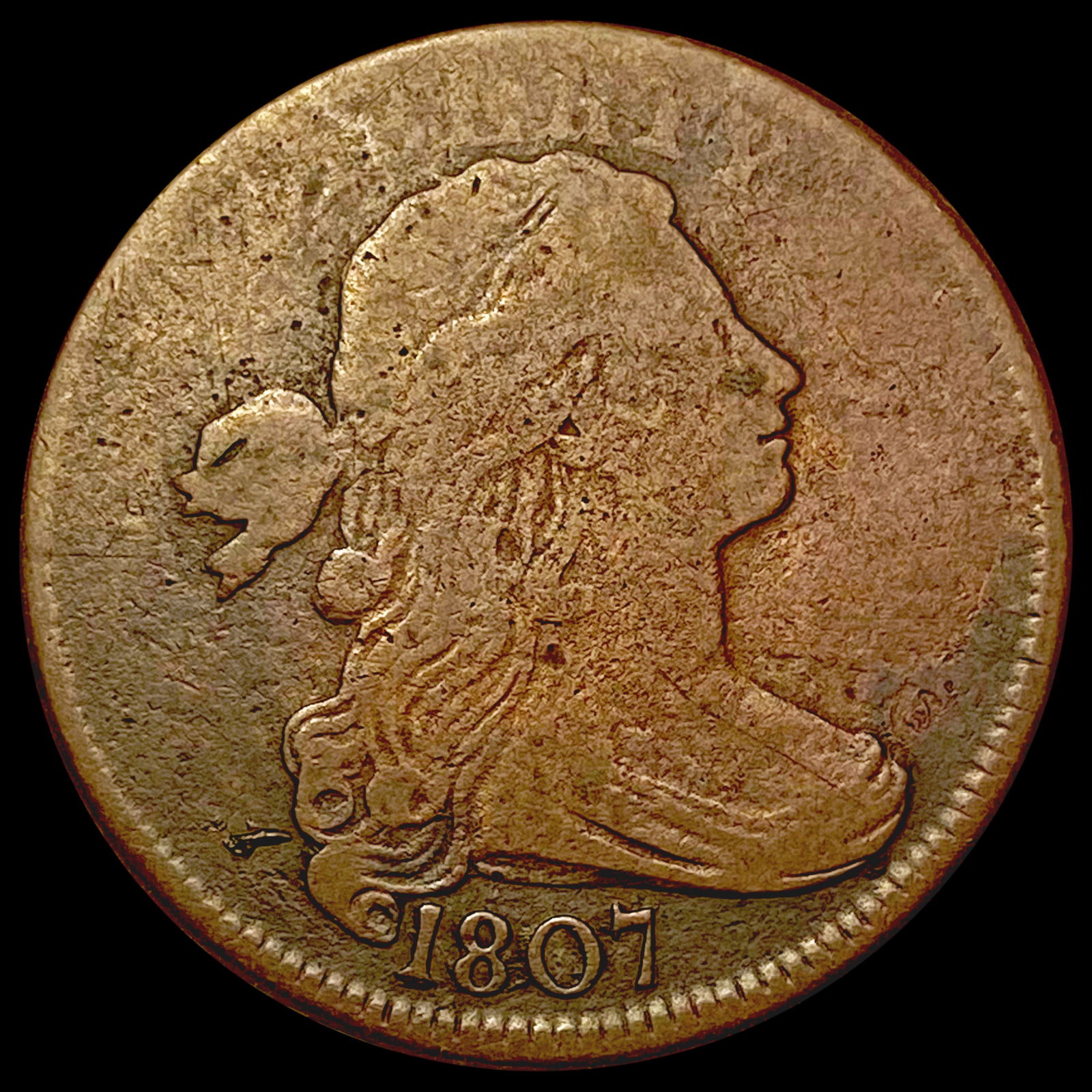 1807 Draped Bust Large Cent NICELY CIRCULATED (1 of 2)