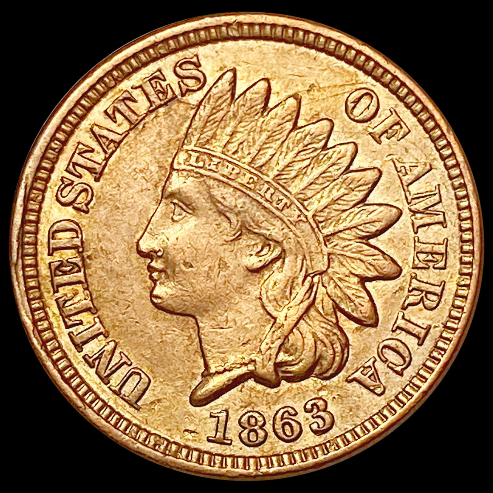 1863 Indian Head Cent CLOSELY UNCIRCULATED (1 of 2)