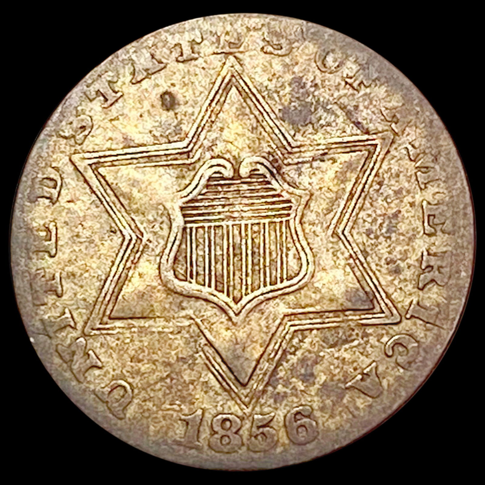 1856 Silver Three Cent NEARLY UNCIRCULATED (1 of 2)