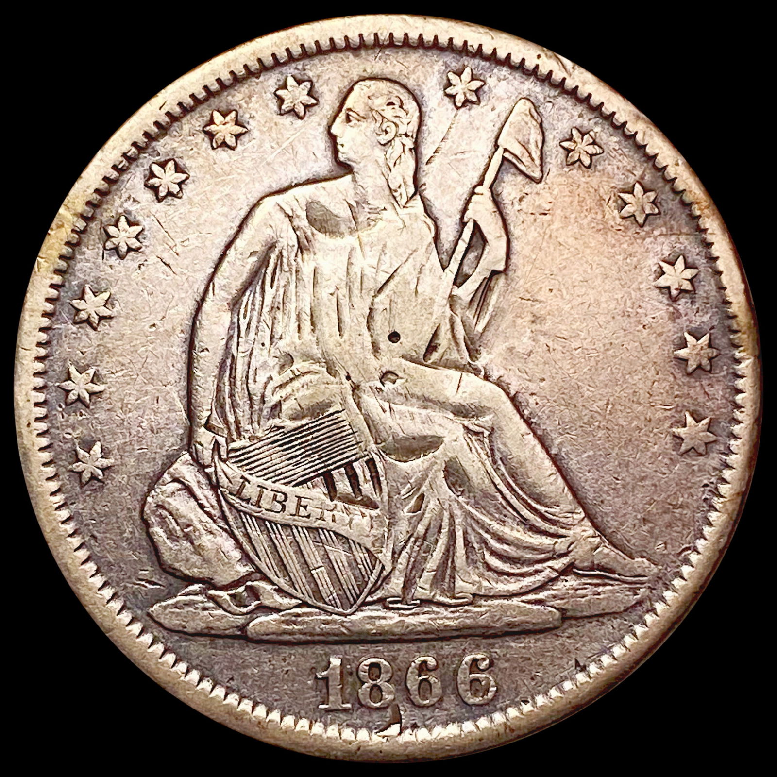 1866-S Seated Liberty Half Dollar CLOSELY UNCIRCULATED (1 of 2)