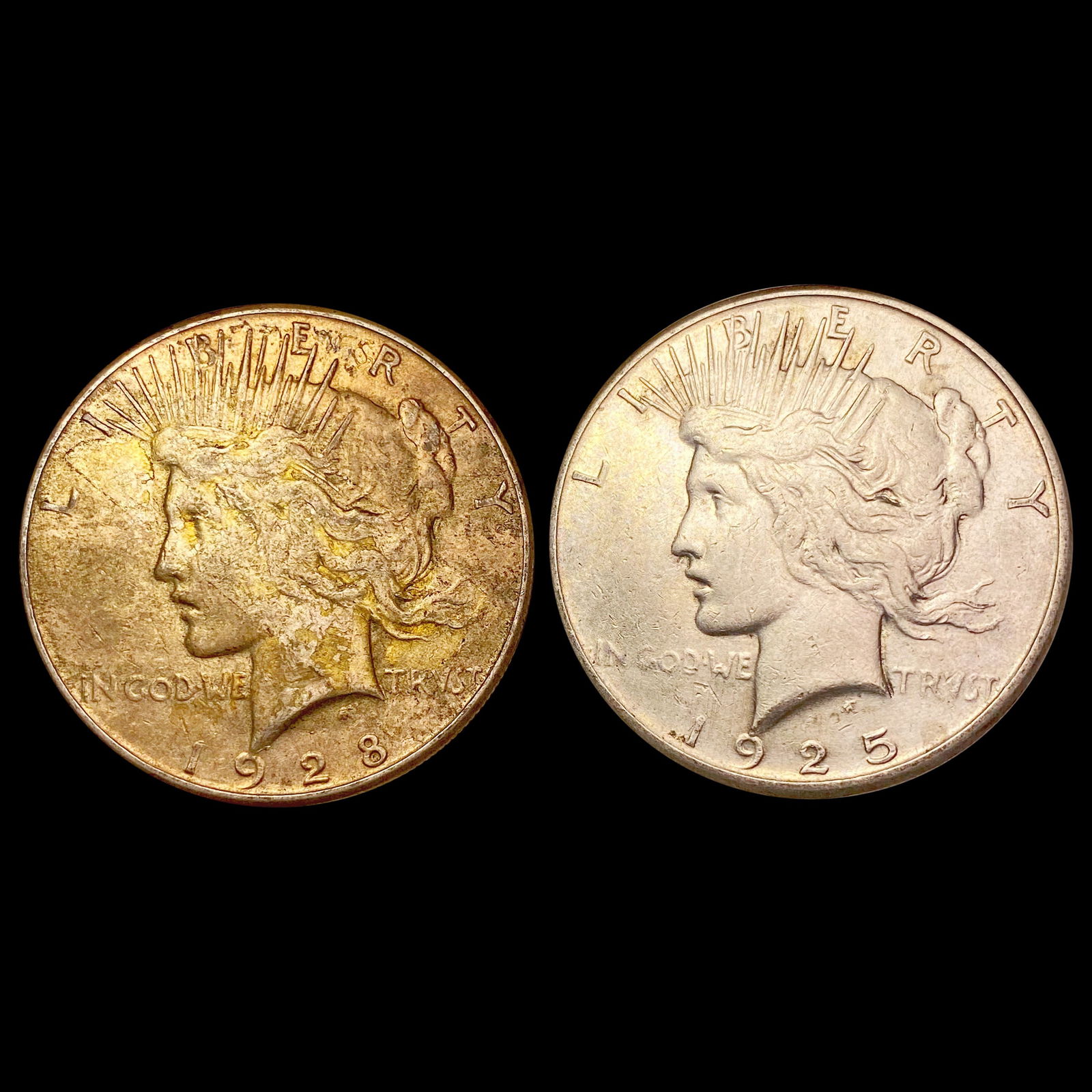 1925-1928 [2] Silver Peace Dollar HIGH GRADE (1 of 2)