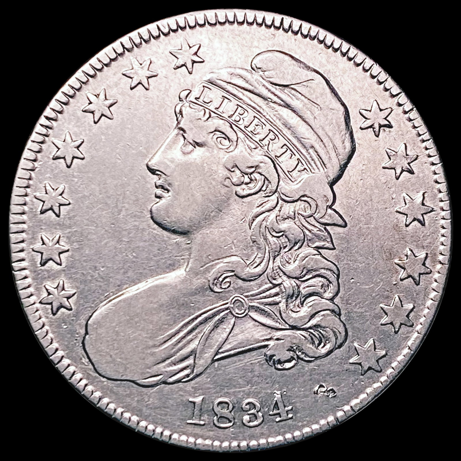 1834 Capped Bust Half Dollar CLOSELY UNCIRCULATED: 1834 Capped Bust Half Dollar CLOSELY UNCIRCULATED