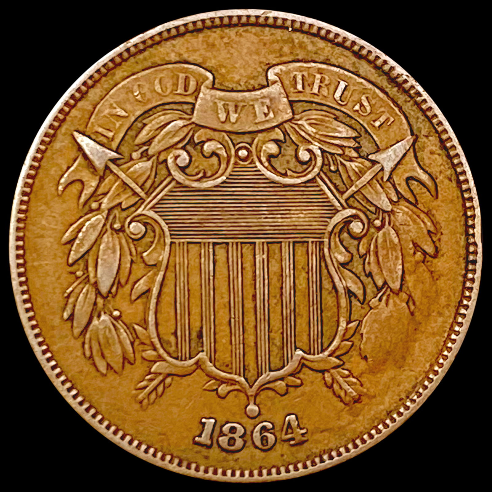 1864 Two Cent Piece NEARLY UNCIRCULATED (1 of 2)