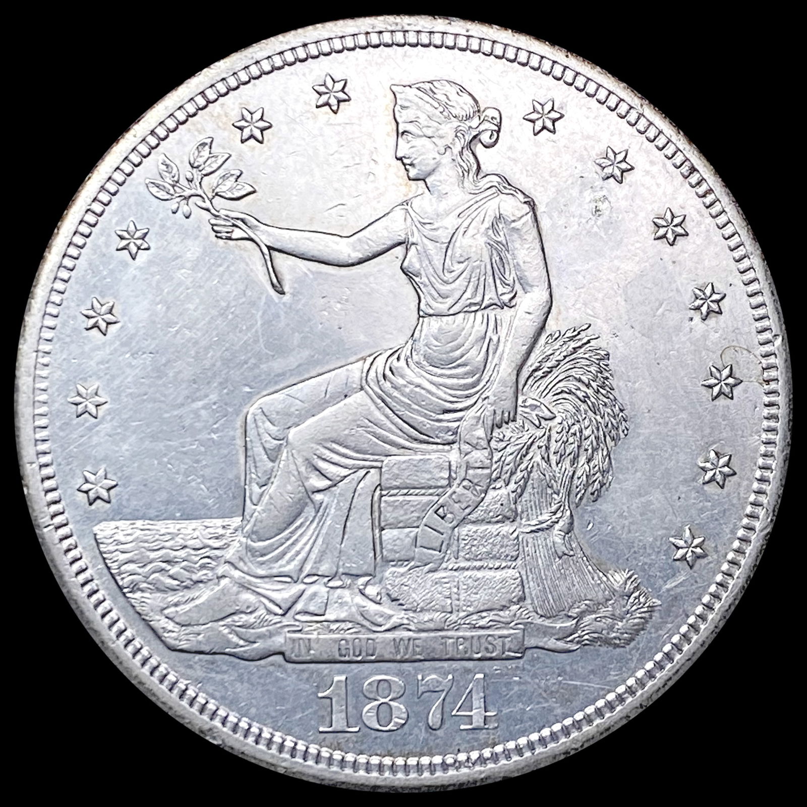 1874-S Silver Trade Dollar CLOSELY UNCIRCULATED (1 of 2)