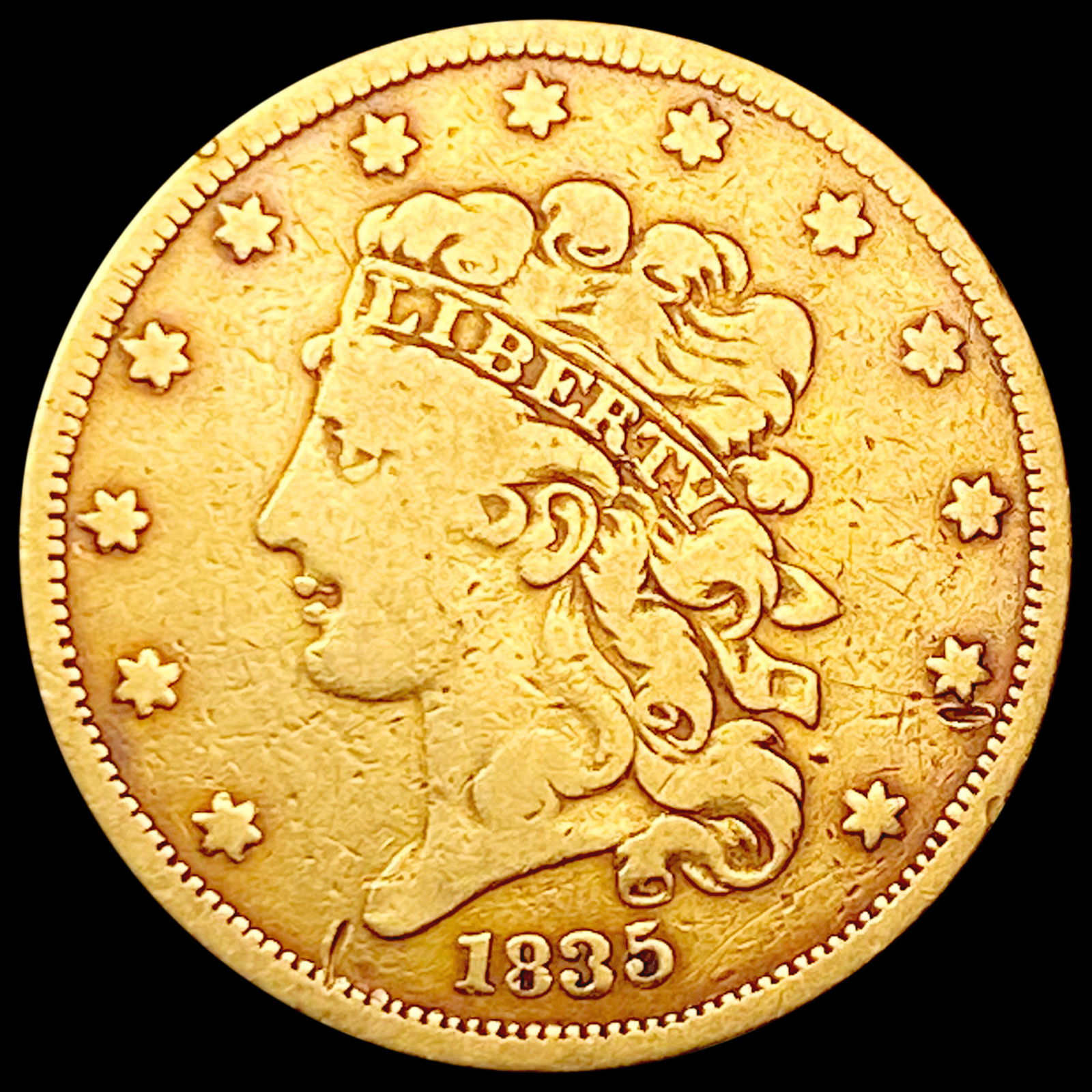 1835 $5 Gold Half Eagle NICELY CIRCULATED (1 of 2)